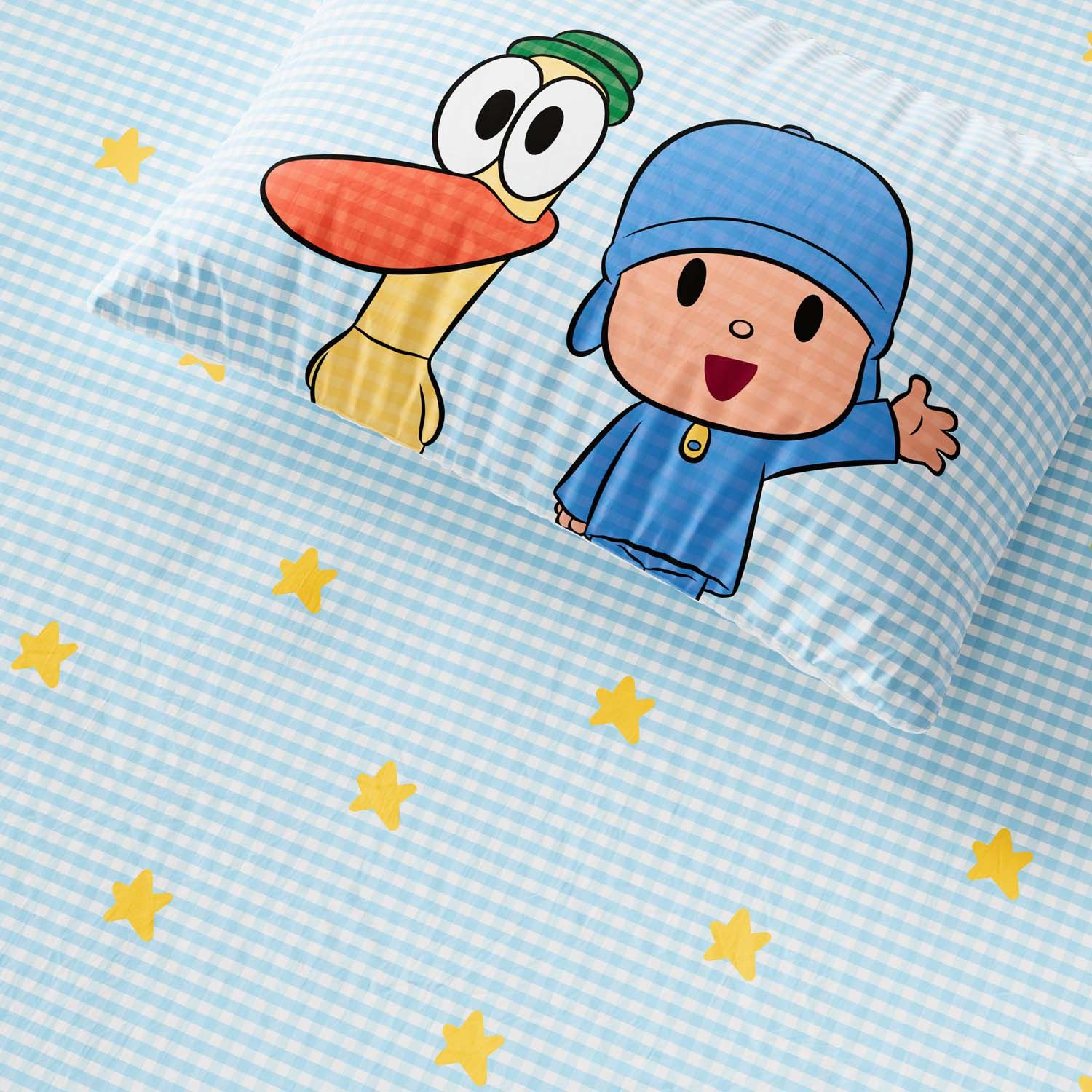 Jogo de Lençol Infantil Solteiro Pocoyo Estrelinhas
