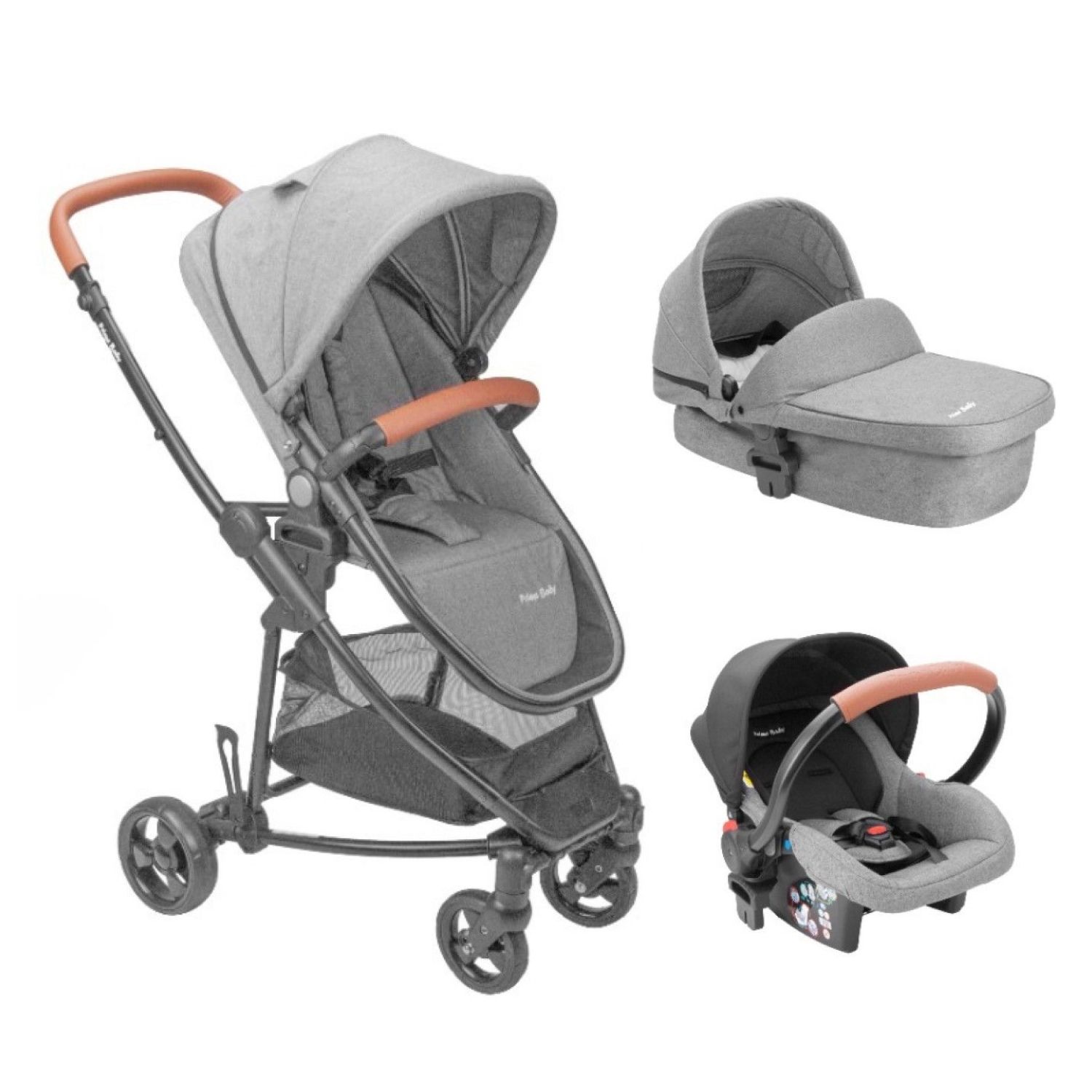Carrinho de Bebê Travel System Tygo 6 Cinza