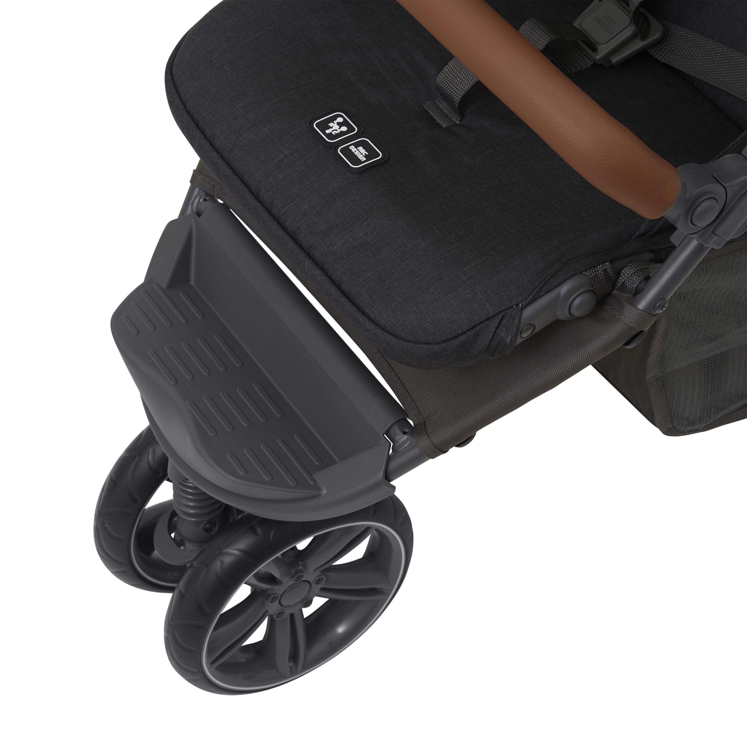 Carrinho de Bebê Treviso 3 Woven Preto com Couro