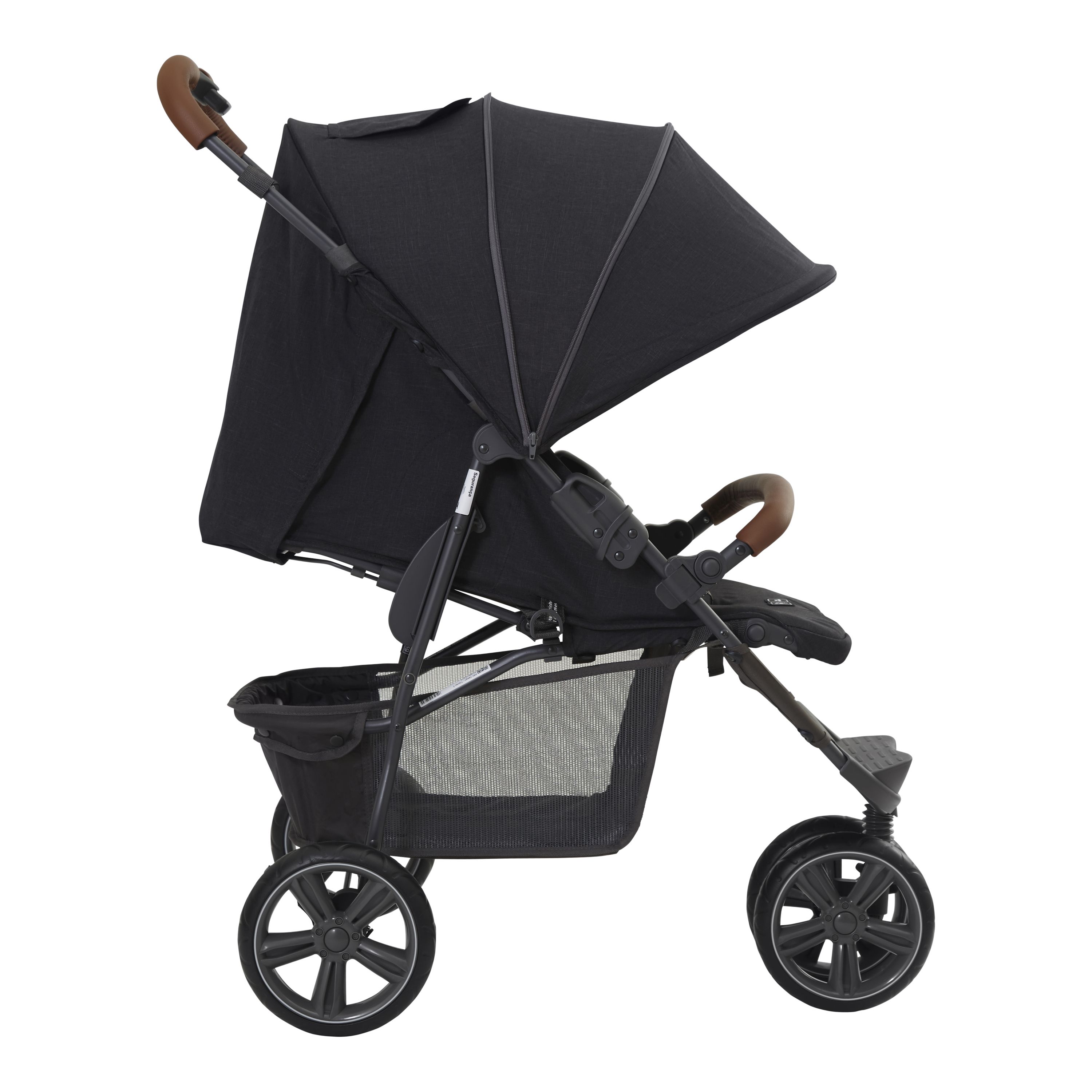 Carrinho de Bebê Treviso 3 Woven Preto com Couro