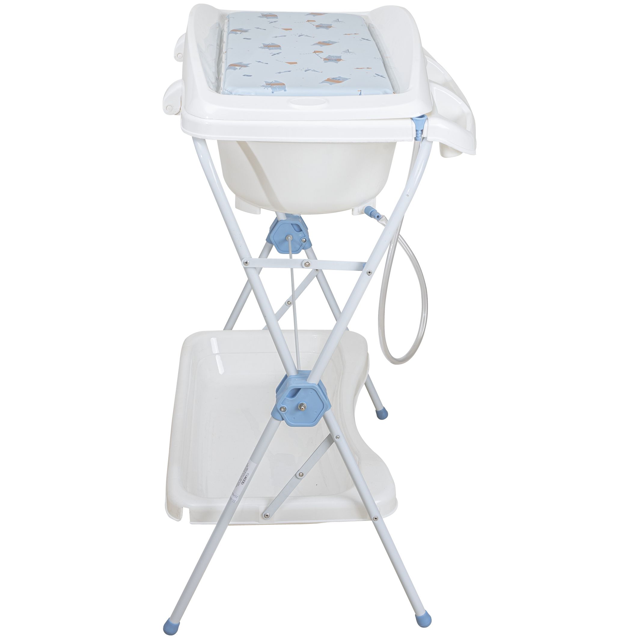 Kit Banheira 2 em 1 com Banheira, Suporte e Trocador Shower Azul