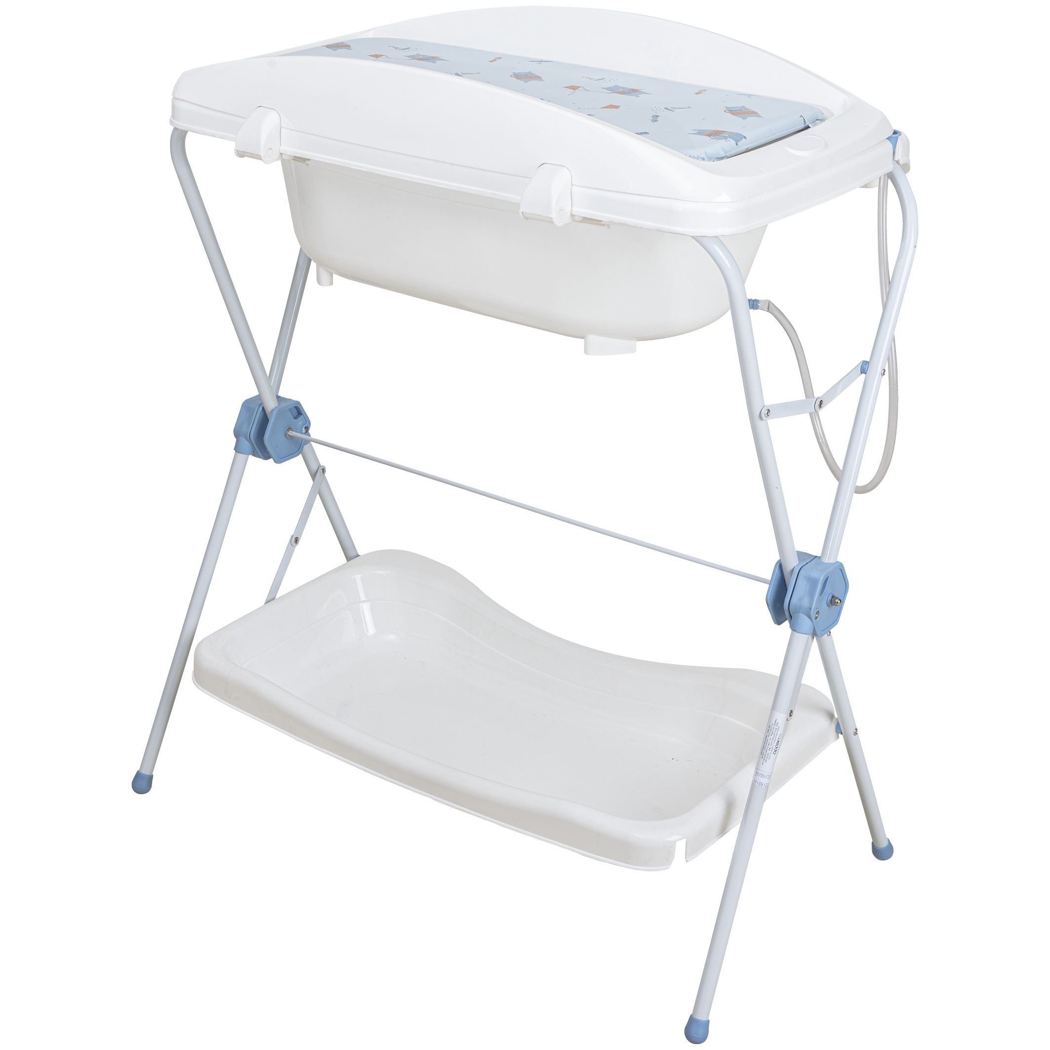 Kit Banheira 2 em 1 com Banheira, Suporte e Trocador Shower Azul