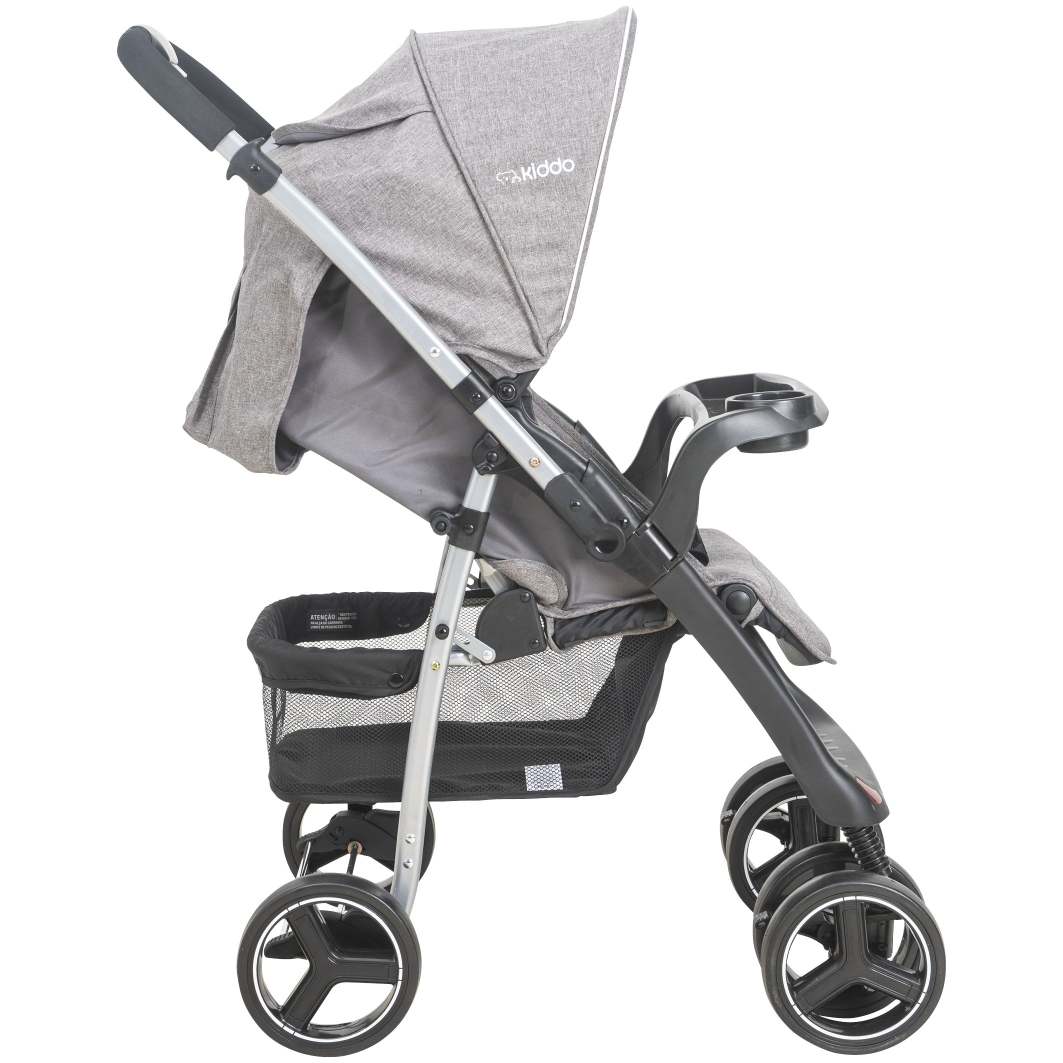Carrinho de Bebê Berço Zap II Melange Cinza
