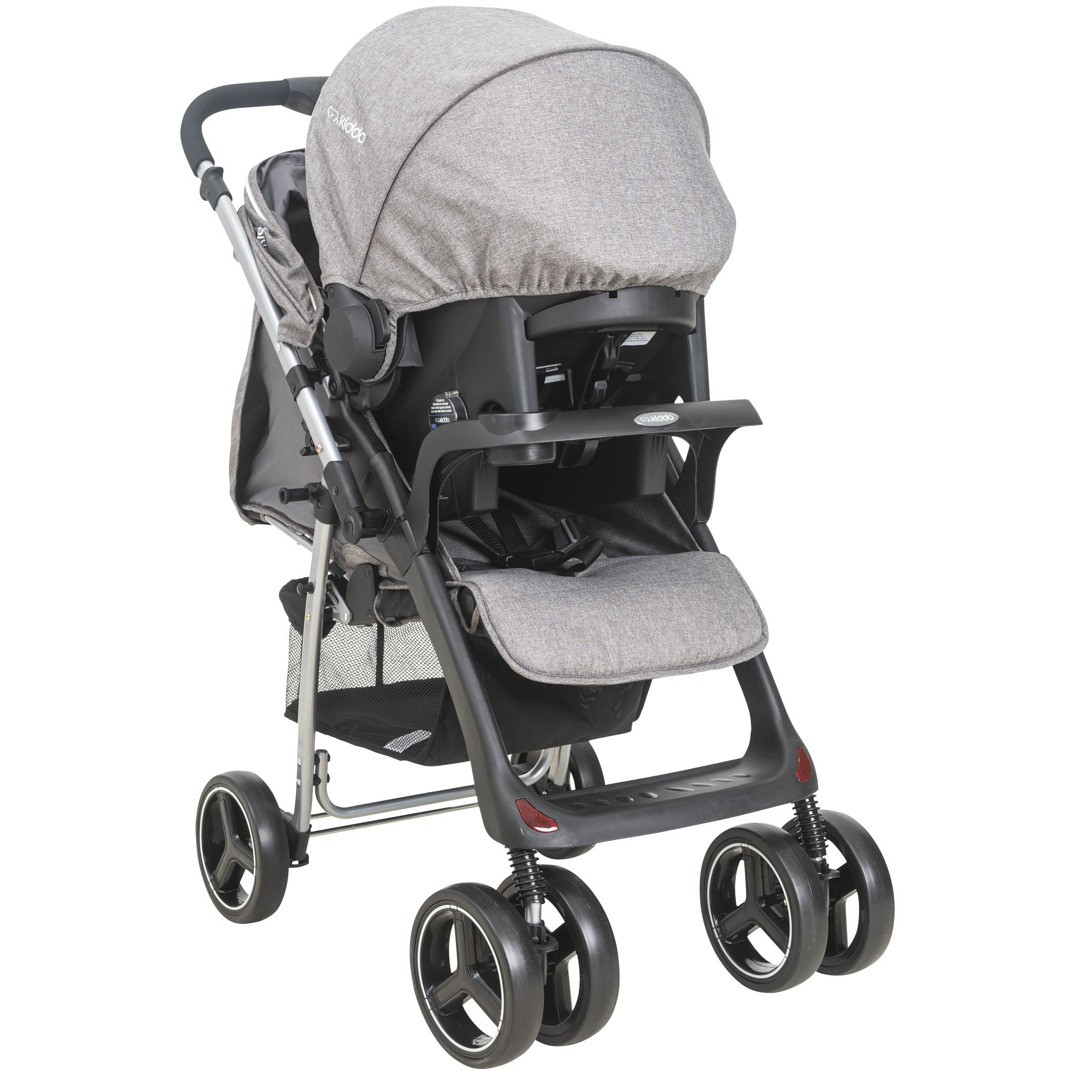 Carrinho de Bebê Berço Zap II Melange Cinza