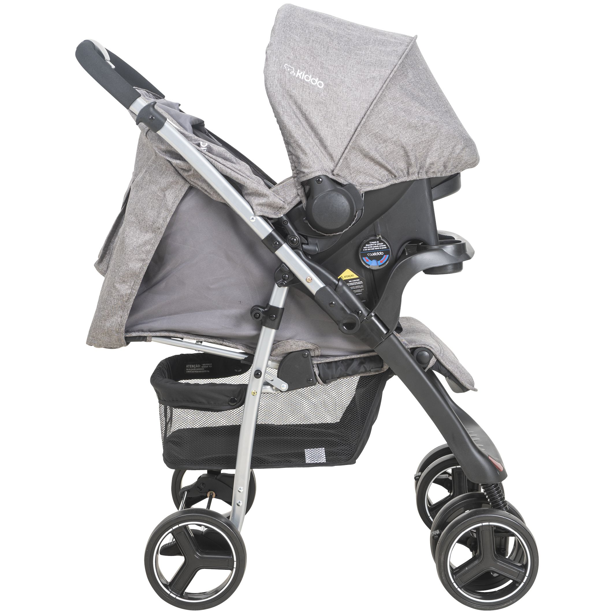 Carrinho de Bebê Berço Zap II Melange Cinza