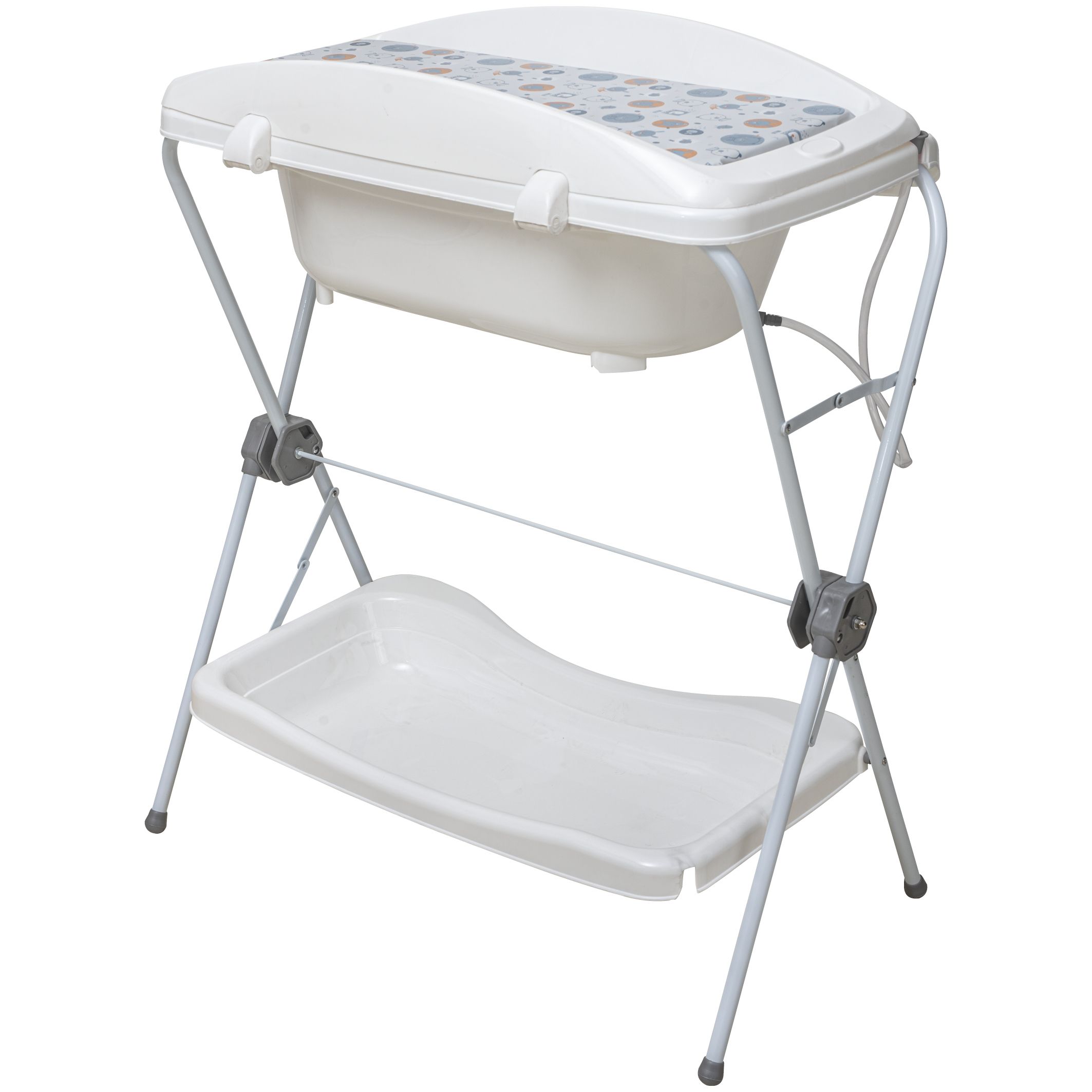 Kit Banheira 2 em 1 com Banheira, Suporte e Trocador Shower Azul