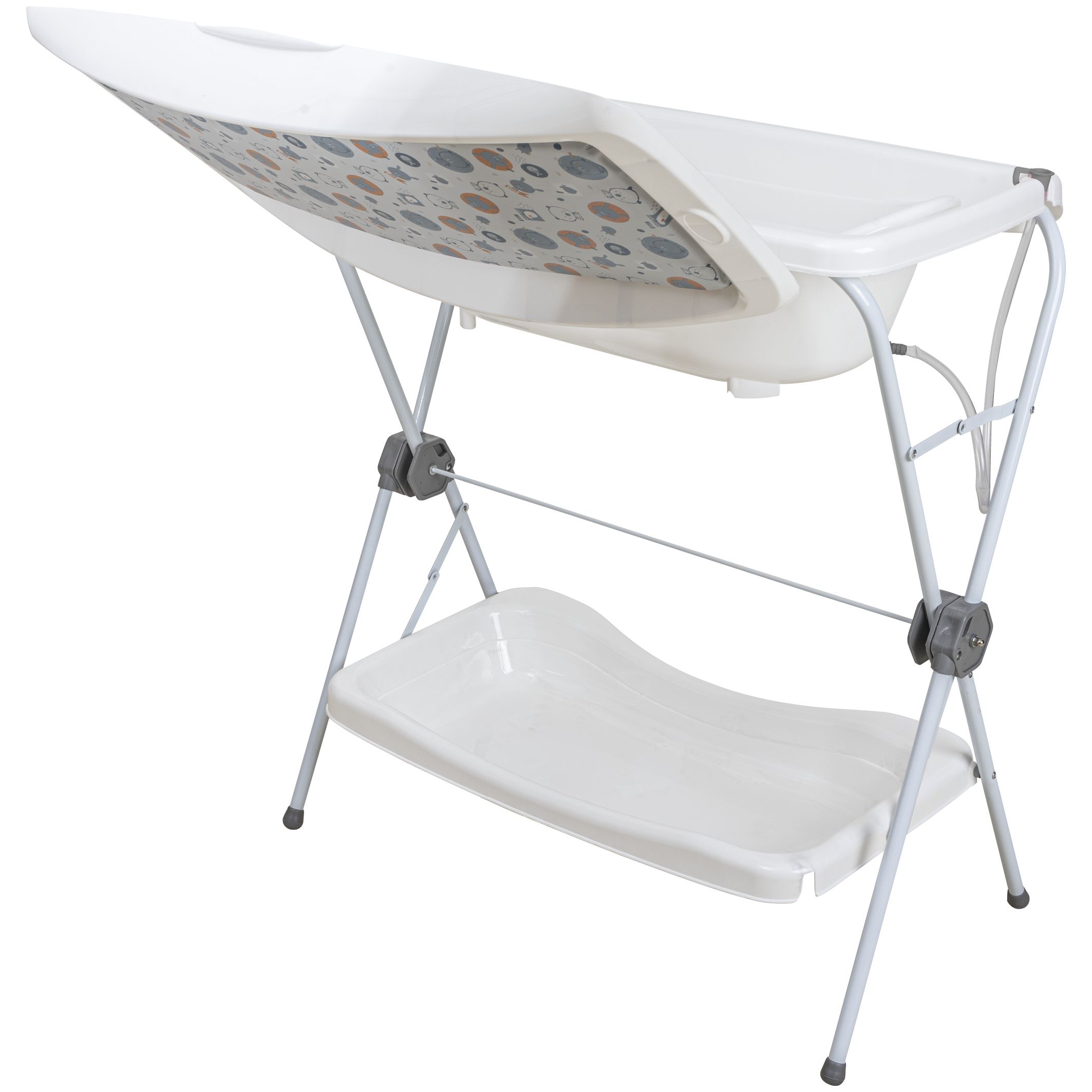 Kit Banheira 2 em 1 com Banheira, Suporte e Trocador Shower Azul