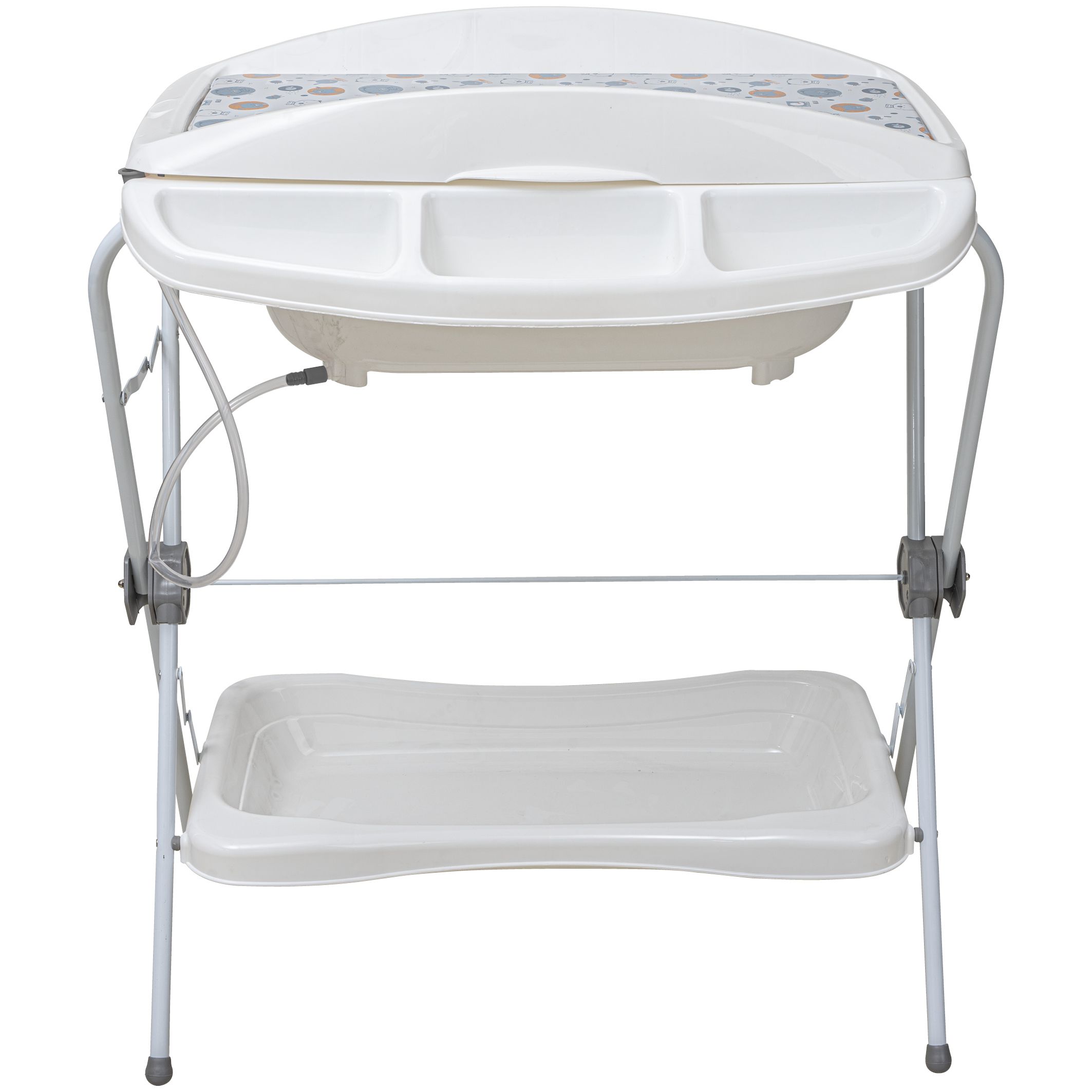 Kit Banheira 2 em 1 com Banheira, Suporte e Trocador Shower Azul