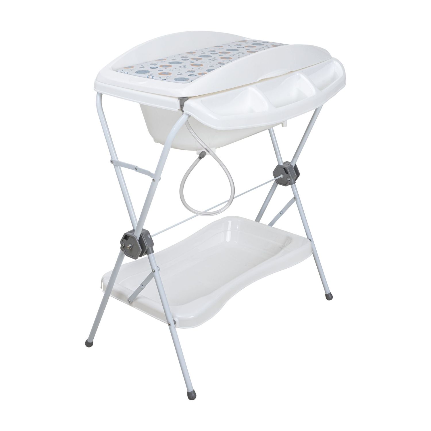 Kit Banheira 2 em 1 com Banheira, Suporte e Trocador Shower Azul