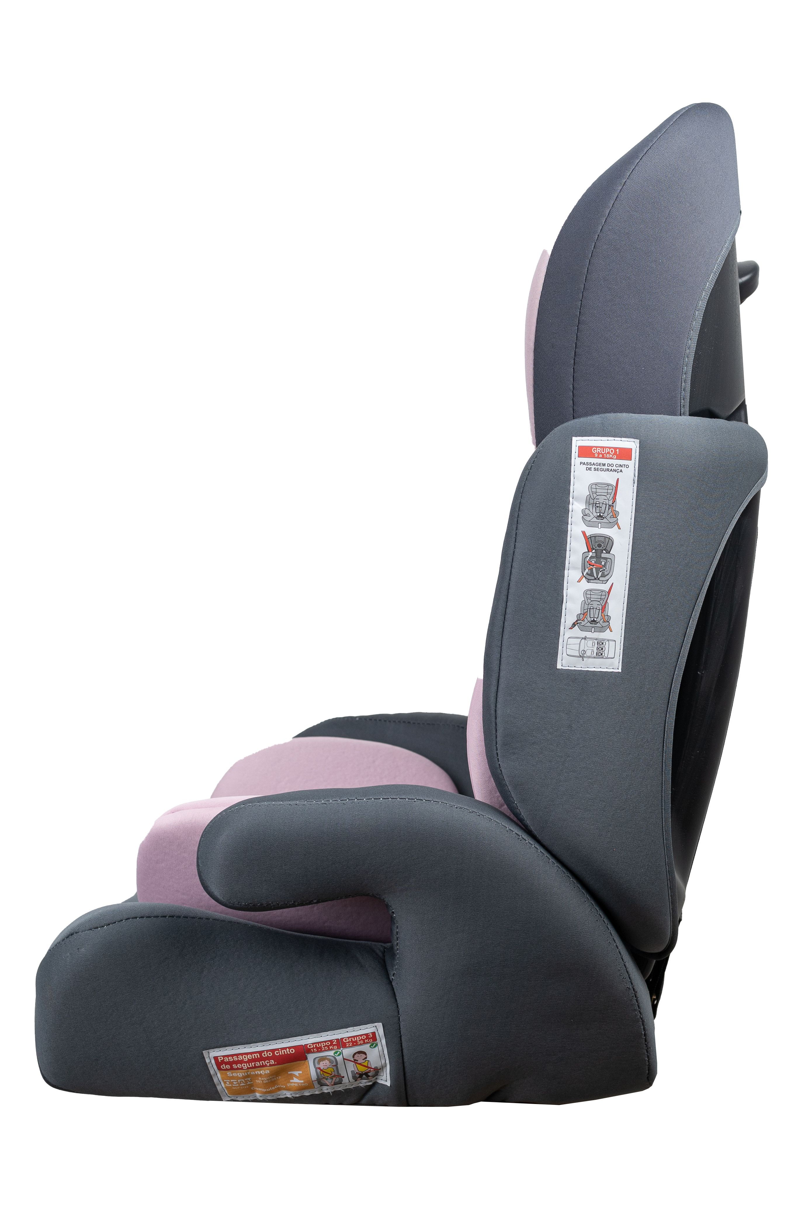 Cadeirinha de Carro Dream Baby Cinza e Rosa