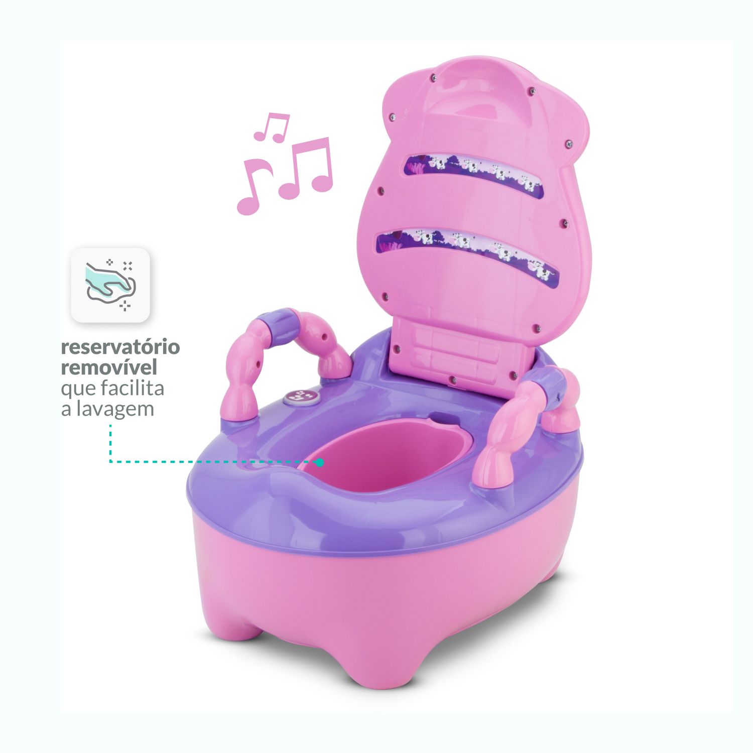 Troninho Infantil Fazenda Musical Rosa