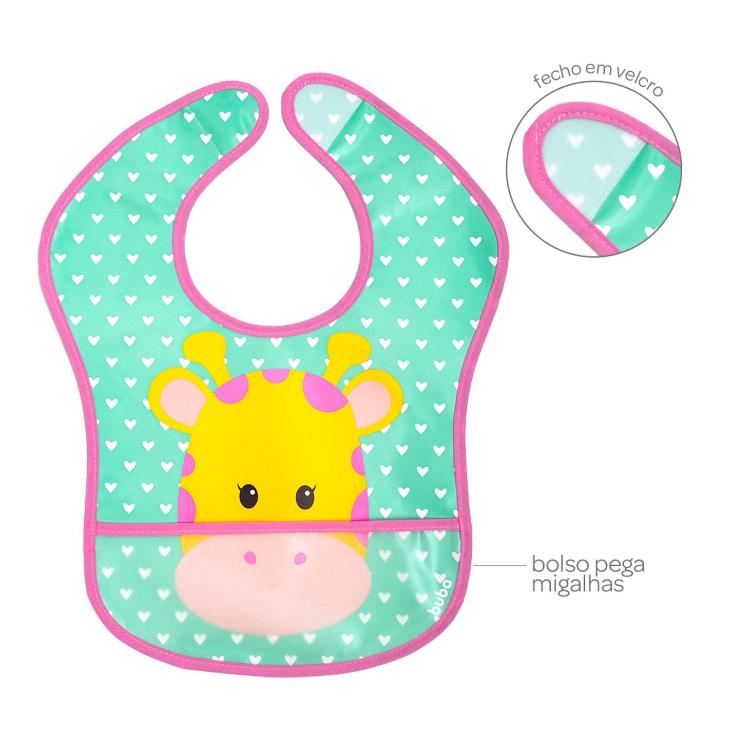 Babador com Bolso Animal Fun Girafa