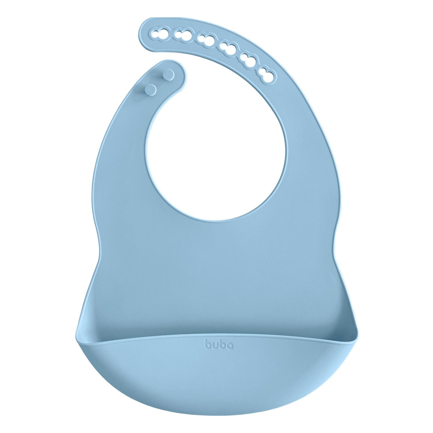 Babador de Silicone com Bolso Azul