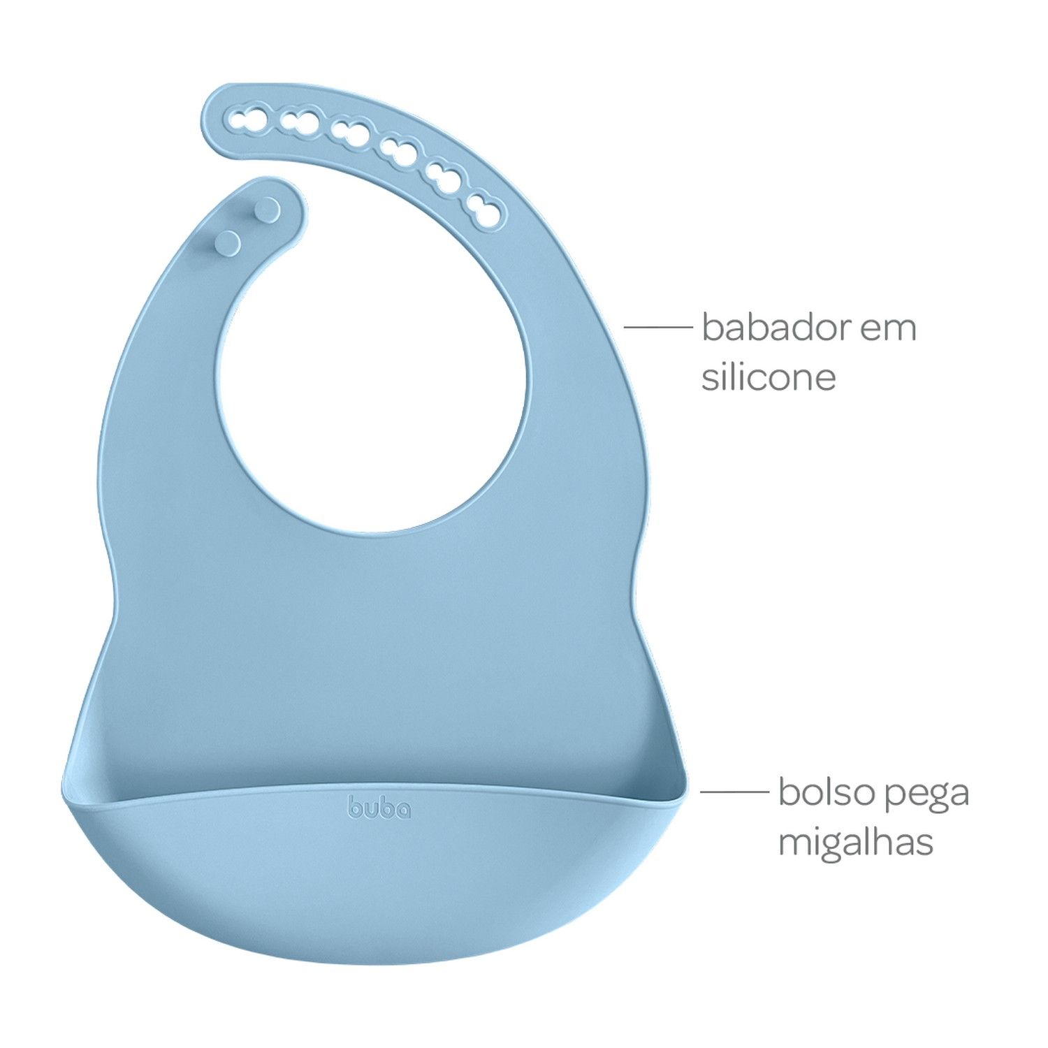 Babador de Silicone com Bolso Azul