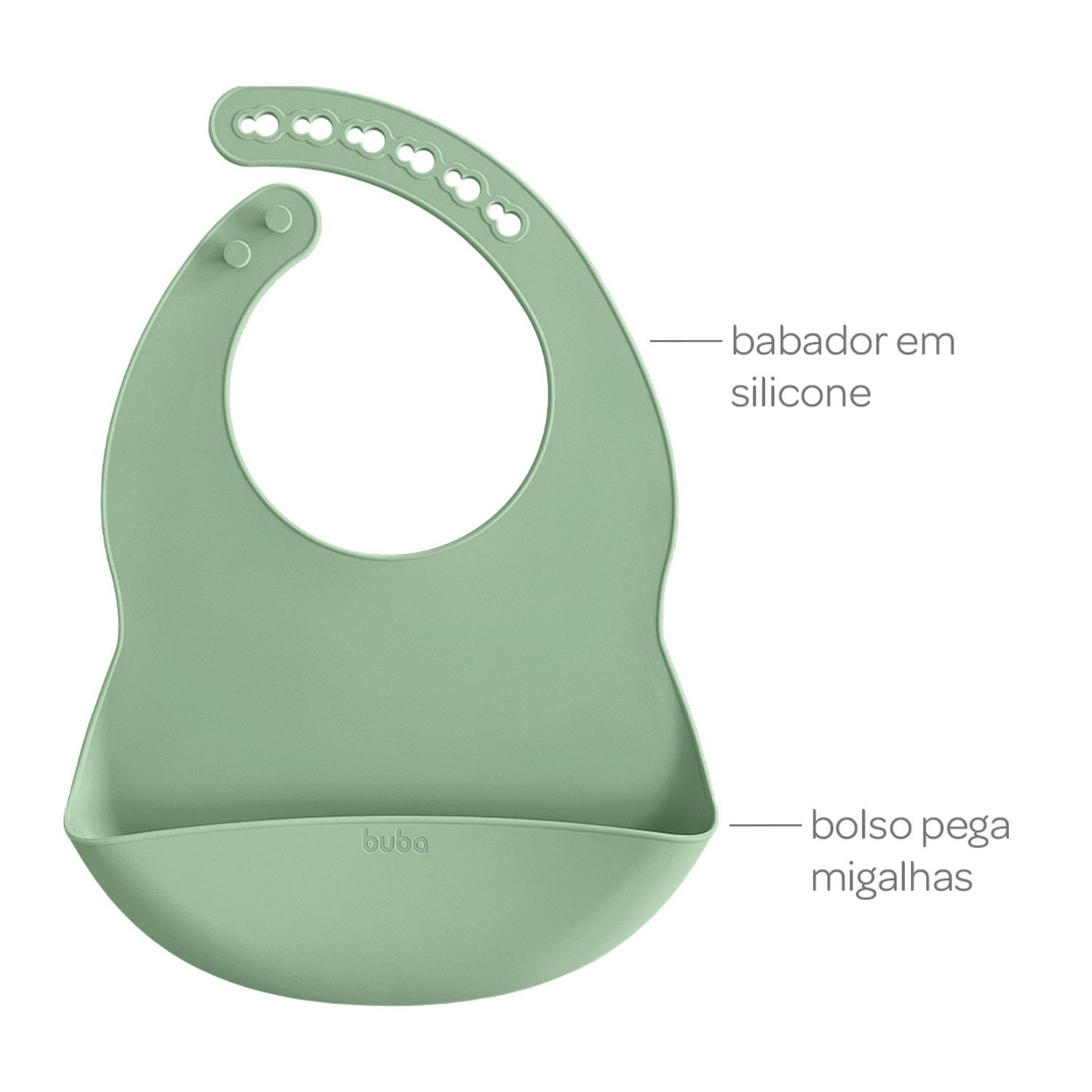 Babador de Silicone com Bolso Azul