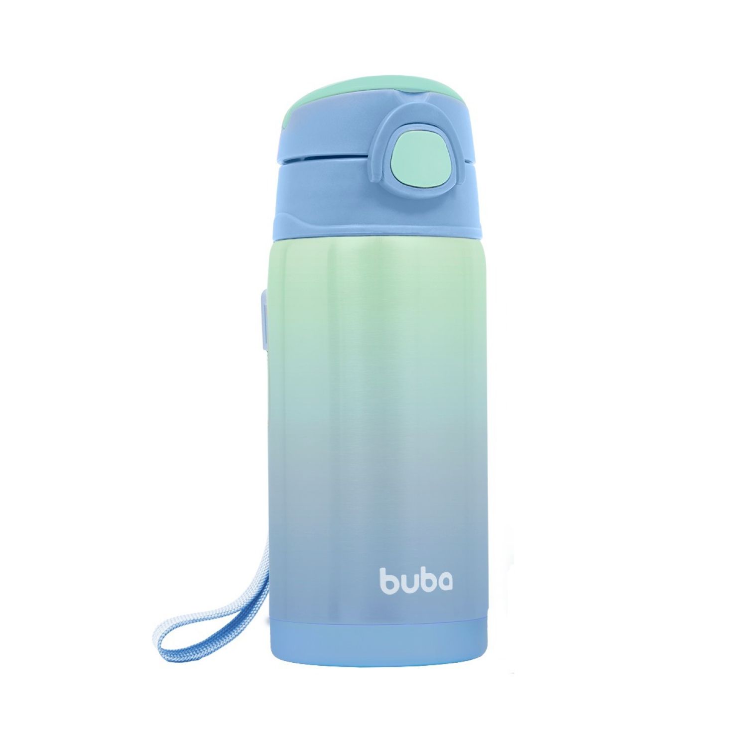 Copo Térmico Parede Dupla com Canudo Azul e Verde