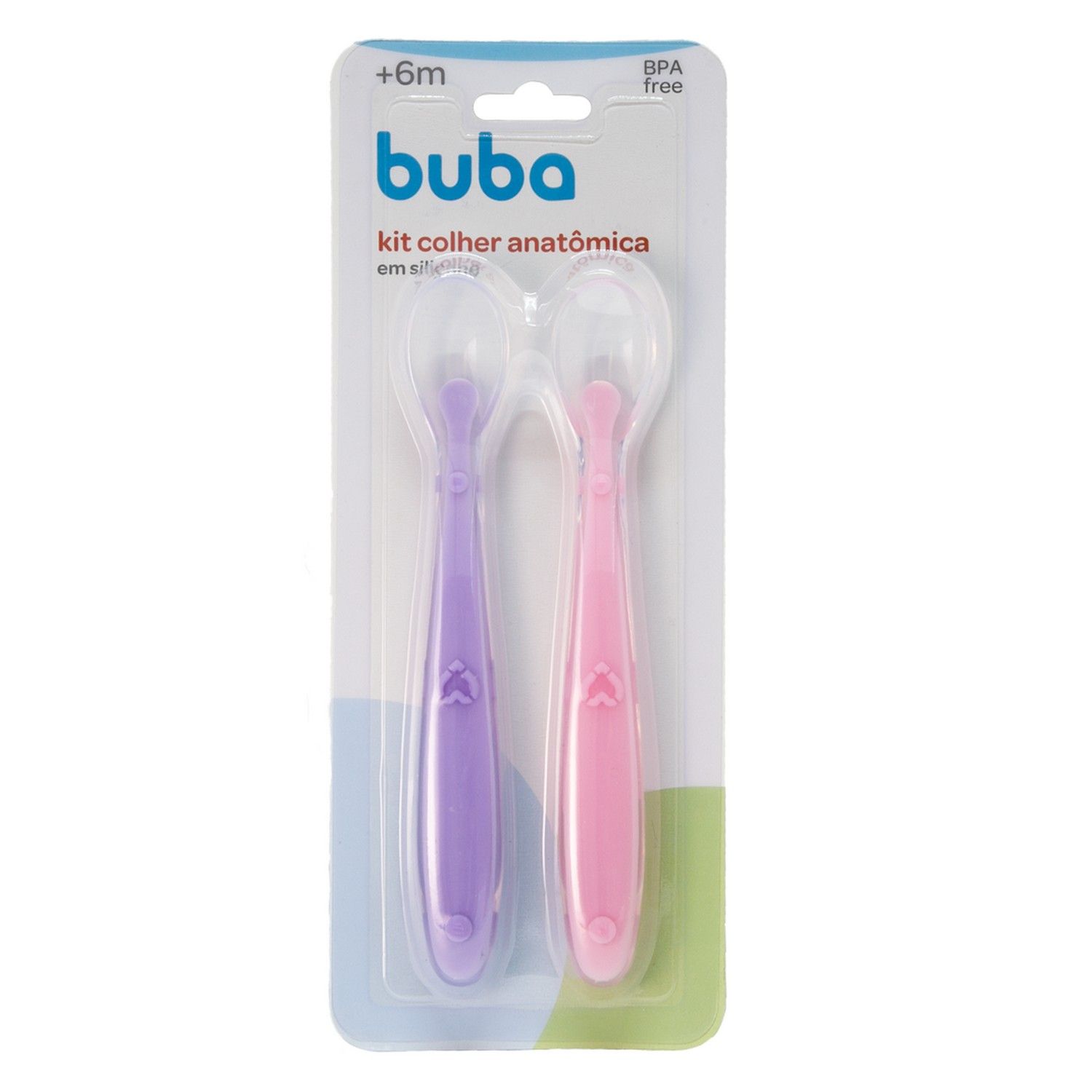 Kit Colher de Silicone Azul e Verde