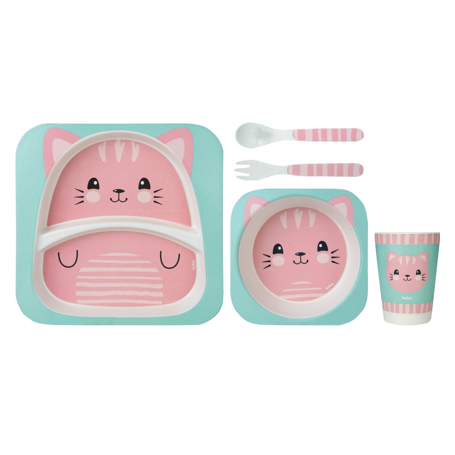 Kit Refeição Bambu Gatinha