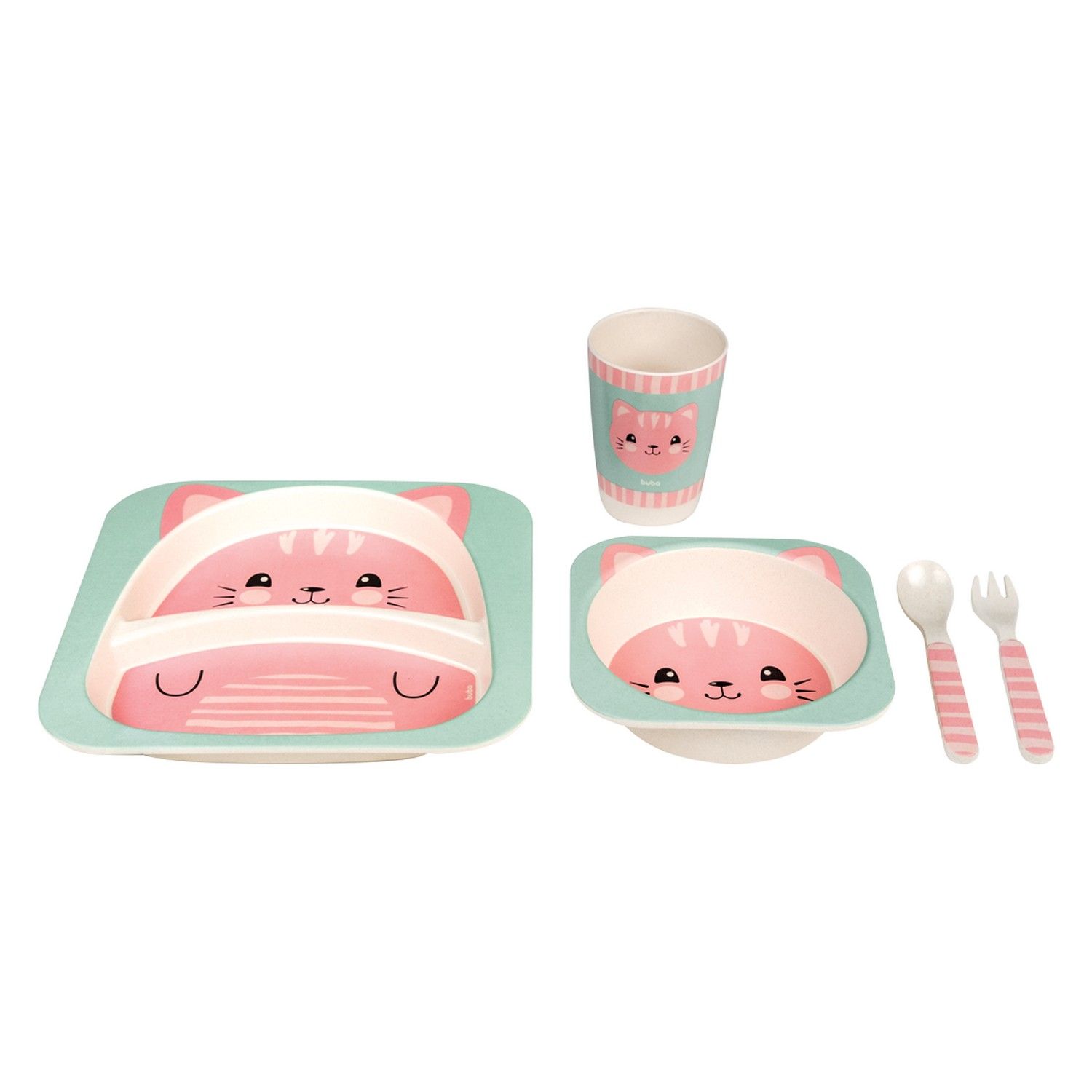 Kit Refeição Bambu Gatinha