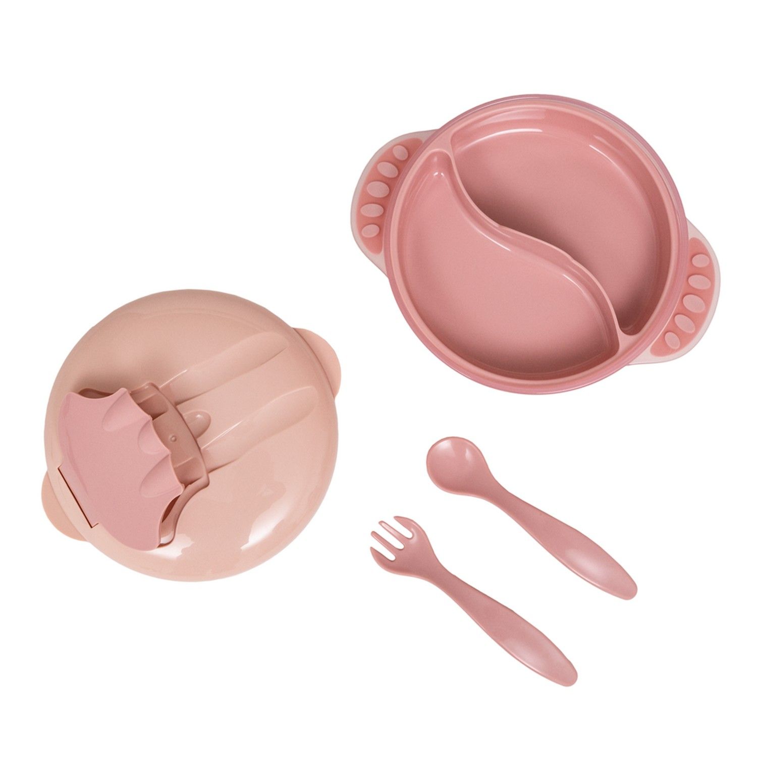 Kit Refeição com Compartimento e Talheres Azul