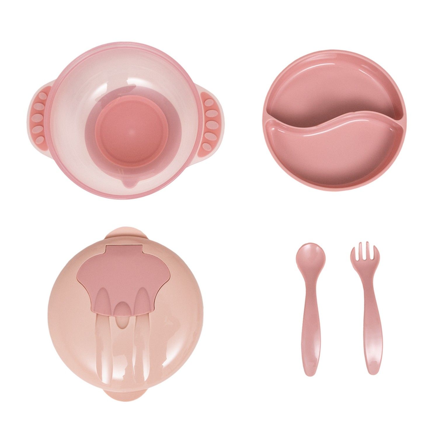 Kit Refeição com Compartimento e Talheres Azul