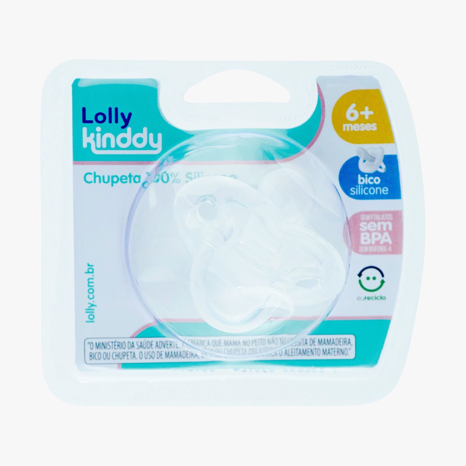 Chupeta de Silicone Bico Ortodôntico 0 a 6 meses Rosa