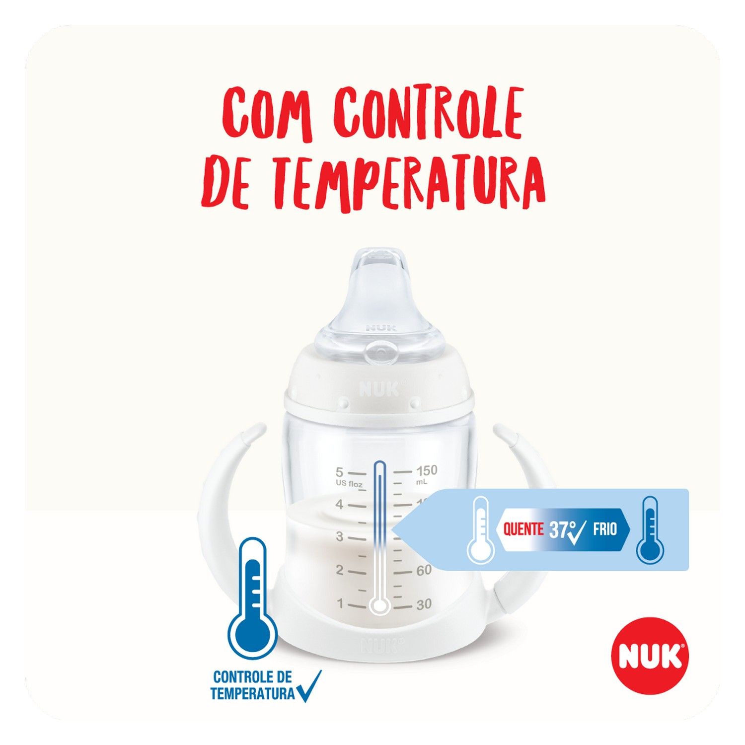 Copo de Treinamento Controle de Temperatura 150ml Branco