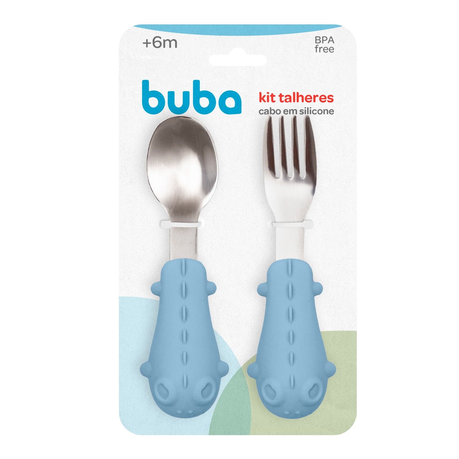 Kit Talher Cabo de Silicone Azul