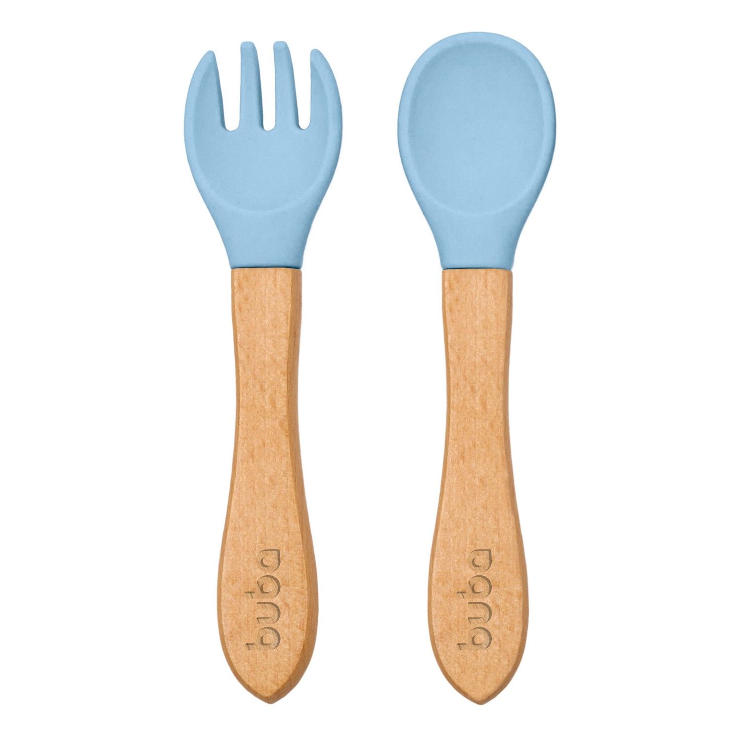 Kit Talher de Silicone e Bambu Azul