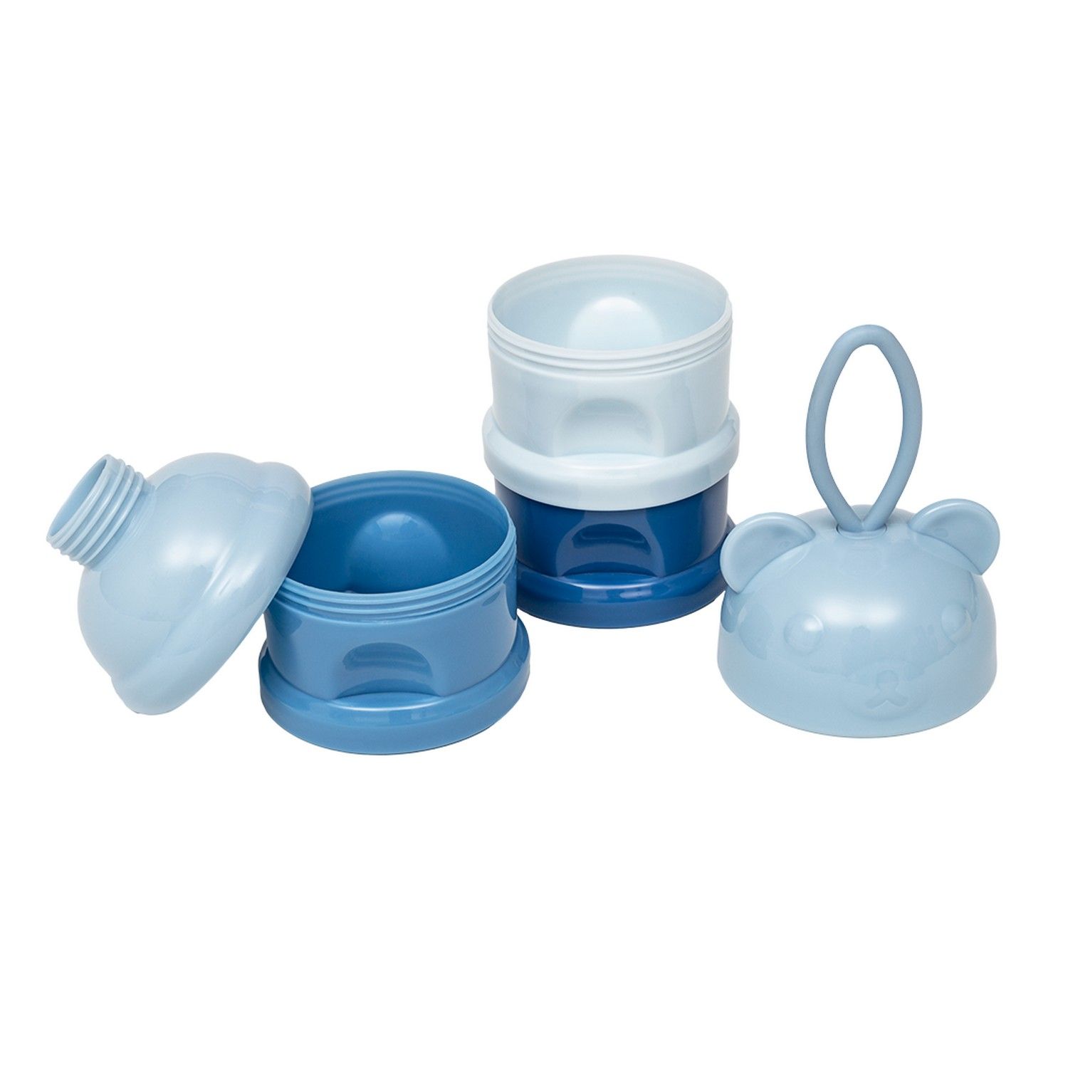 Potes Empilháveis para Leite em Pó e Snacks Azul