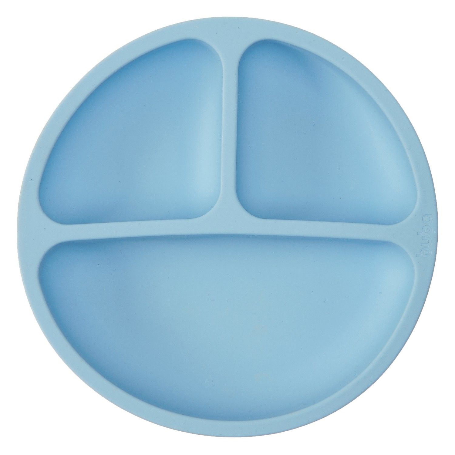 Pratinho de Silicone com Divisórias e Ventosa Azul