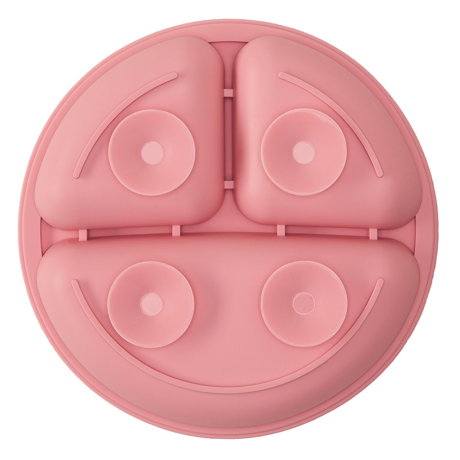 Pratinho de Silicone com Divisórias e Ventosa Azul