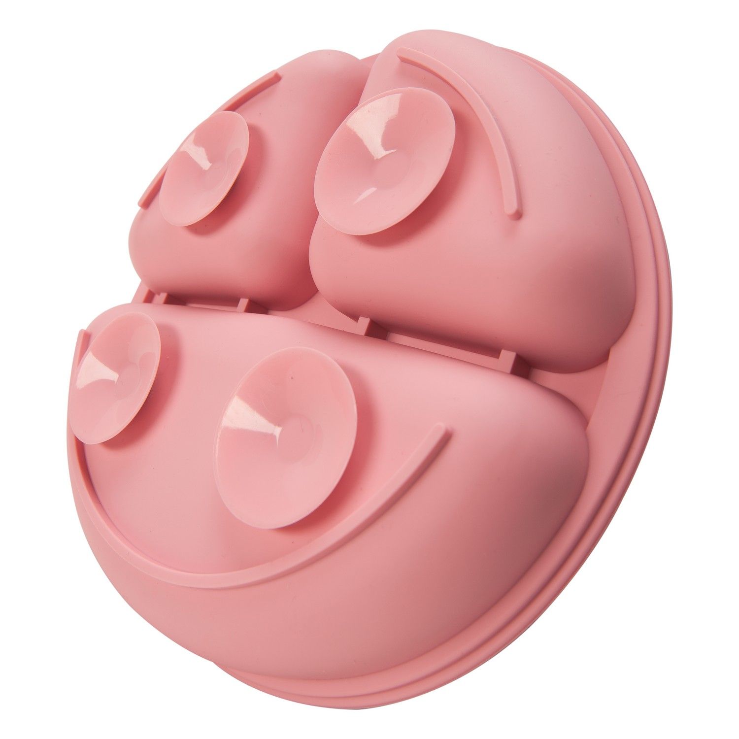 Pratinho de Silicone com Divisórias e Ventosa Azul