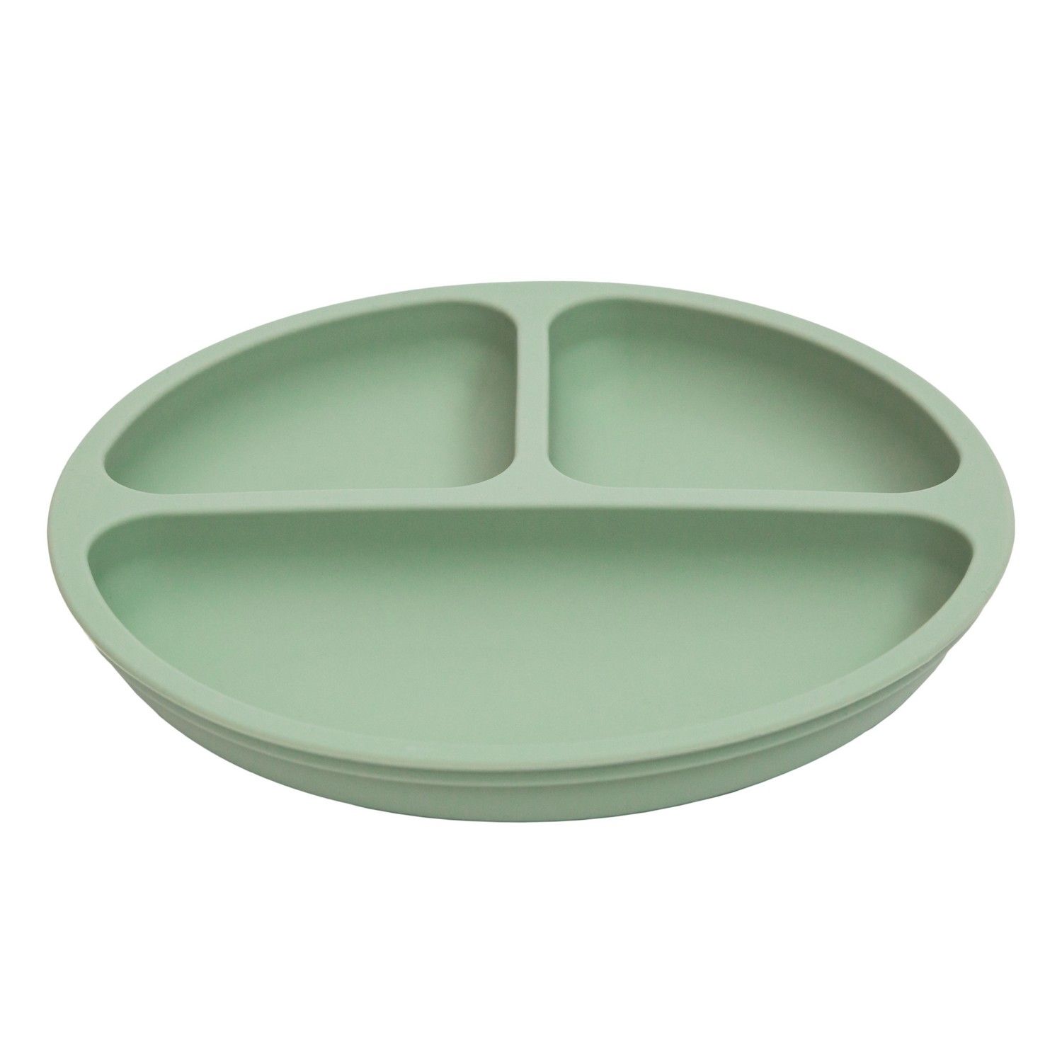 Pratinho de Silicone com Divisórias e Ventosa Azul