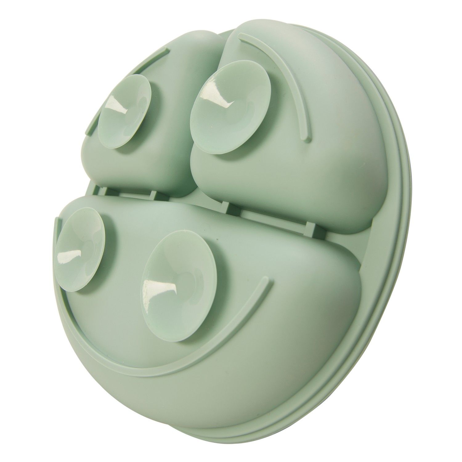 Pratinho de Silicone com Divisórias e Ventosa Azul