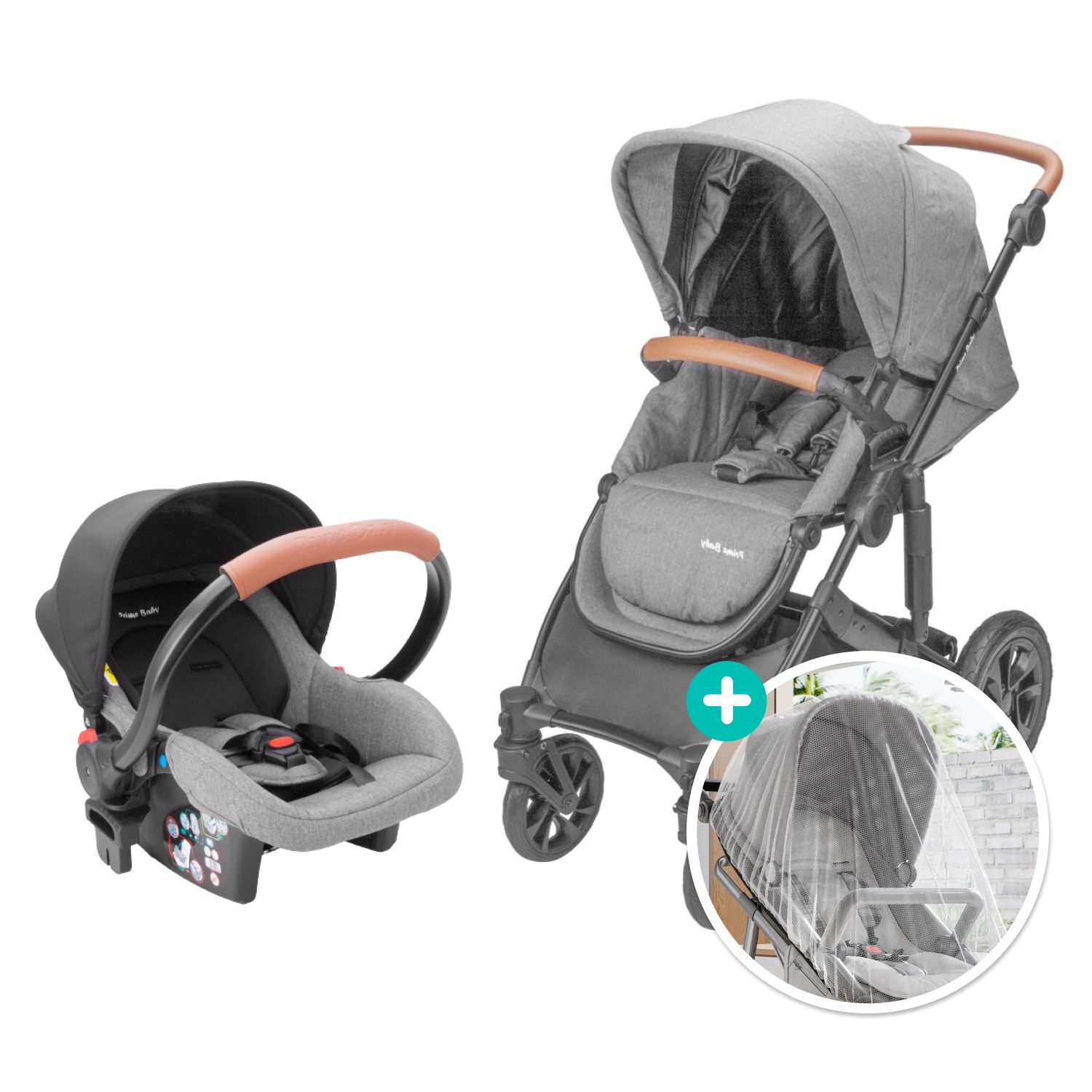 Carrinho de Bebê Travel System Tygo 9 Cinza