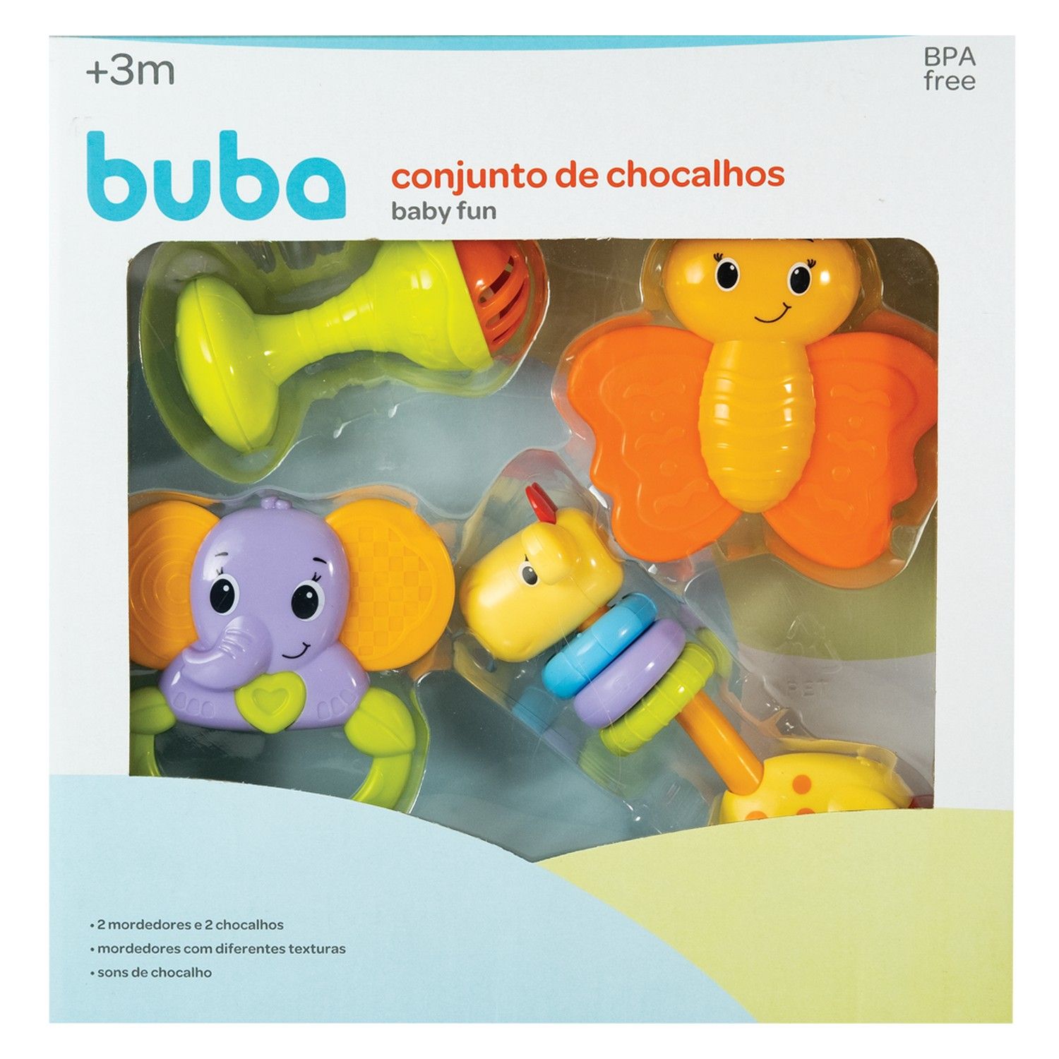 Kit Chocalhos e Mordedores Baby Fun