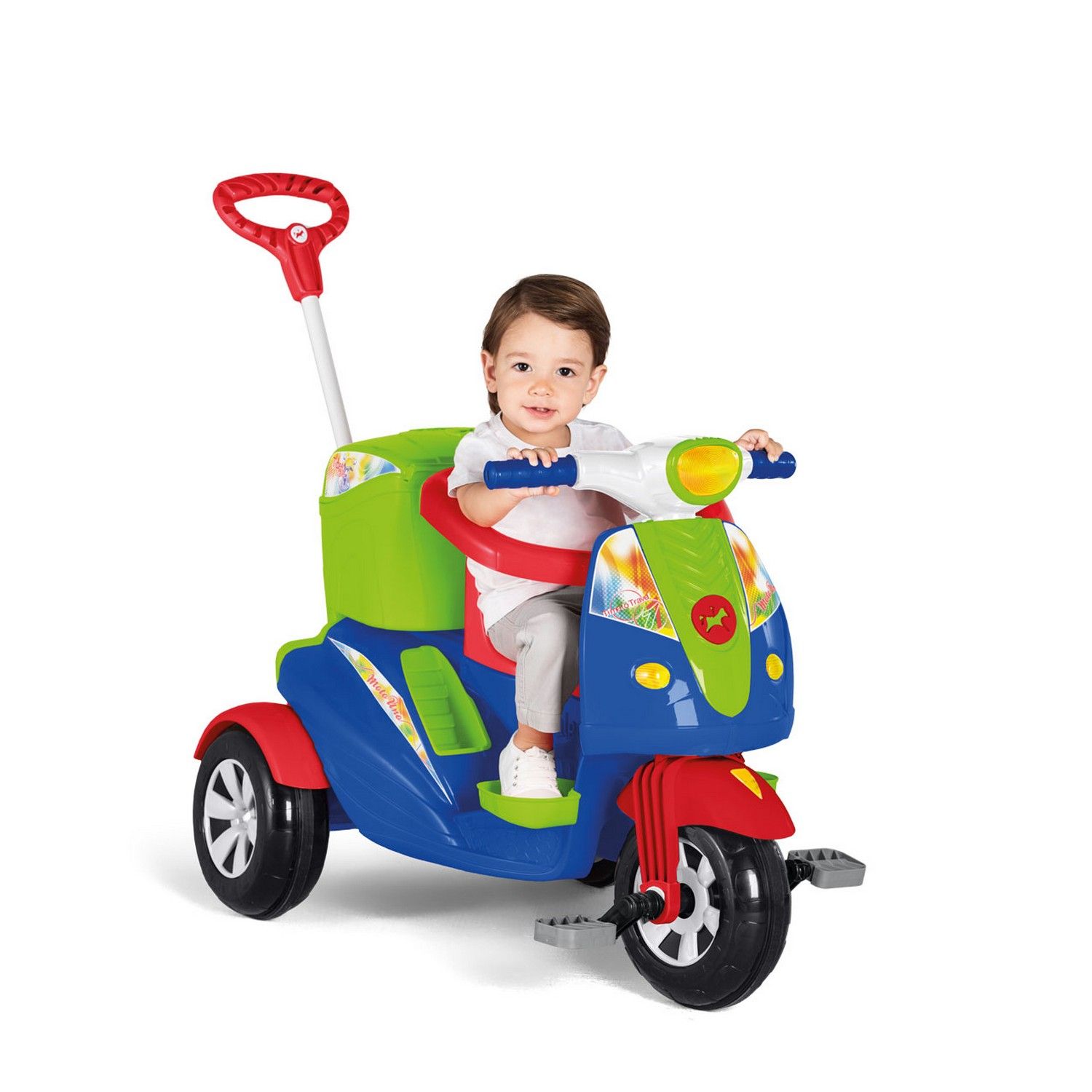 Triciclo com Empurrador Moto Uno