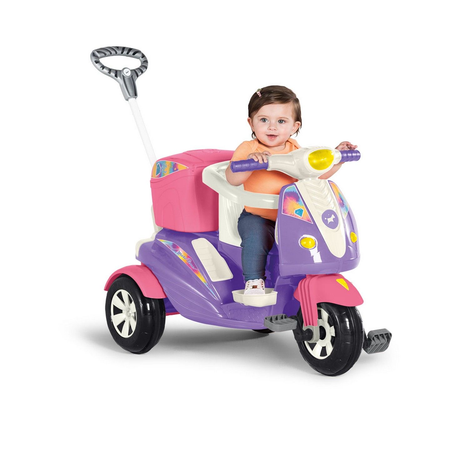 Triciclo com Empurrador Moto Uno