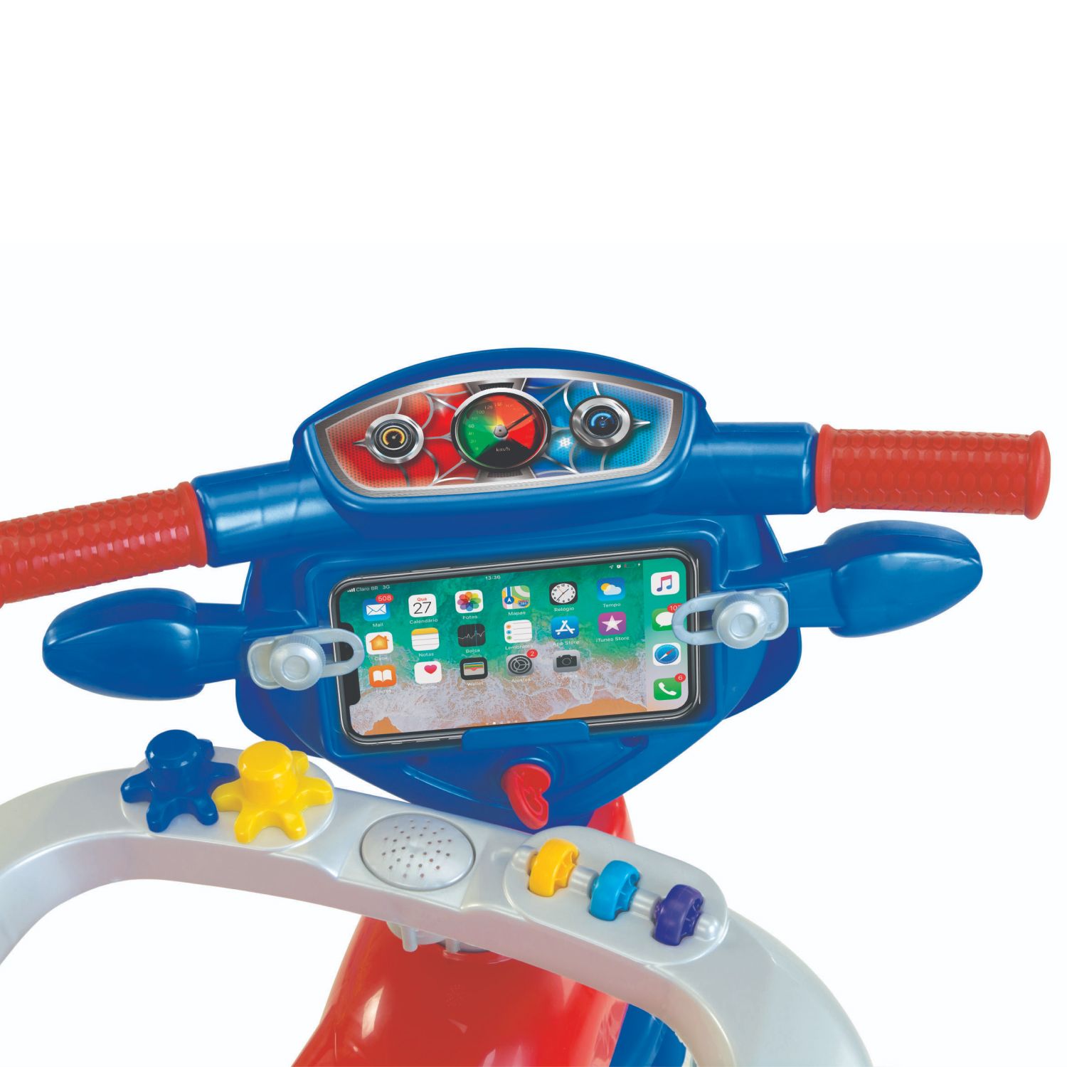 Triciclo com Empurrador Aranha Azul e Vermelho