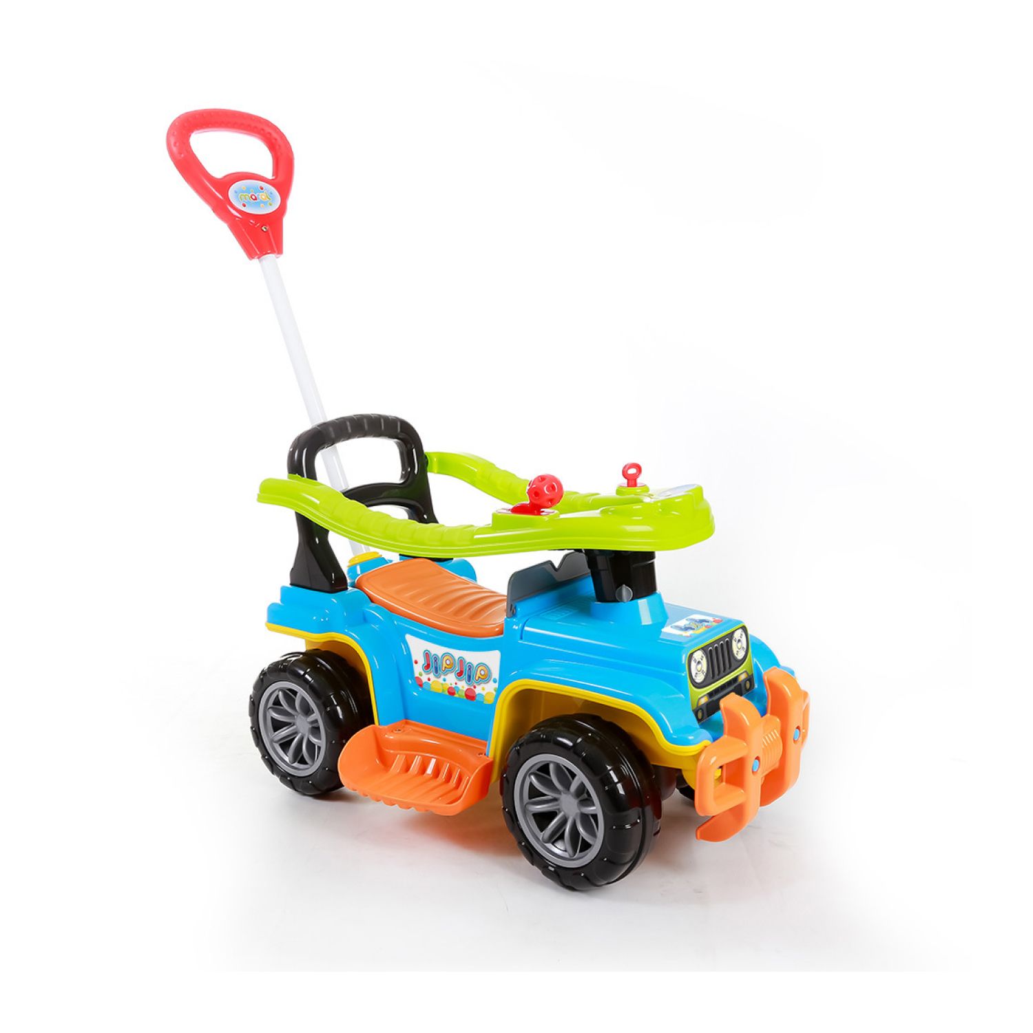 Carrinho de Passeio com Empurrador Jipe Rosa