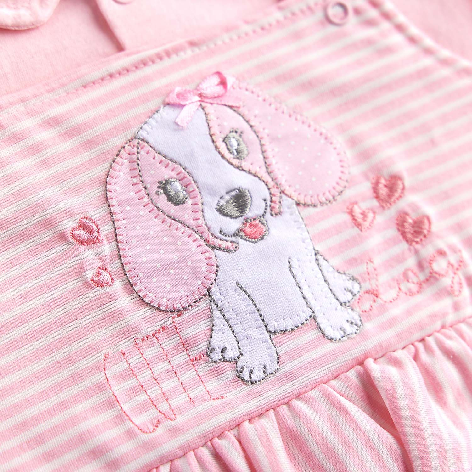 Macacão Jardineira Cachorrinho Rosa