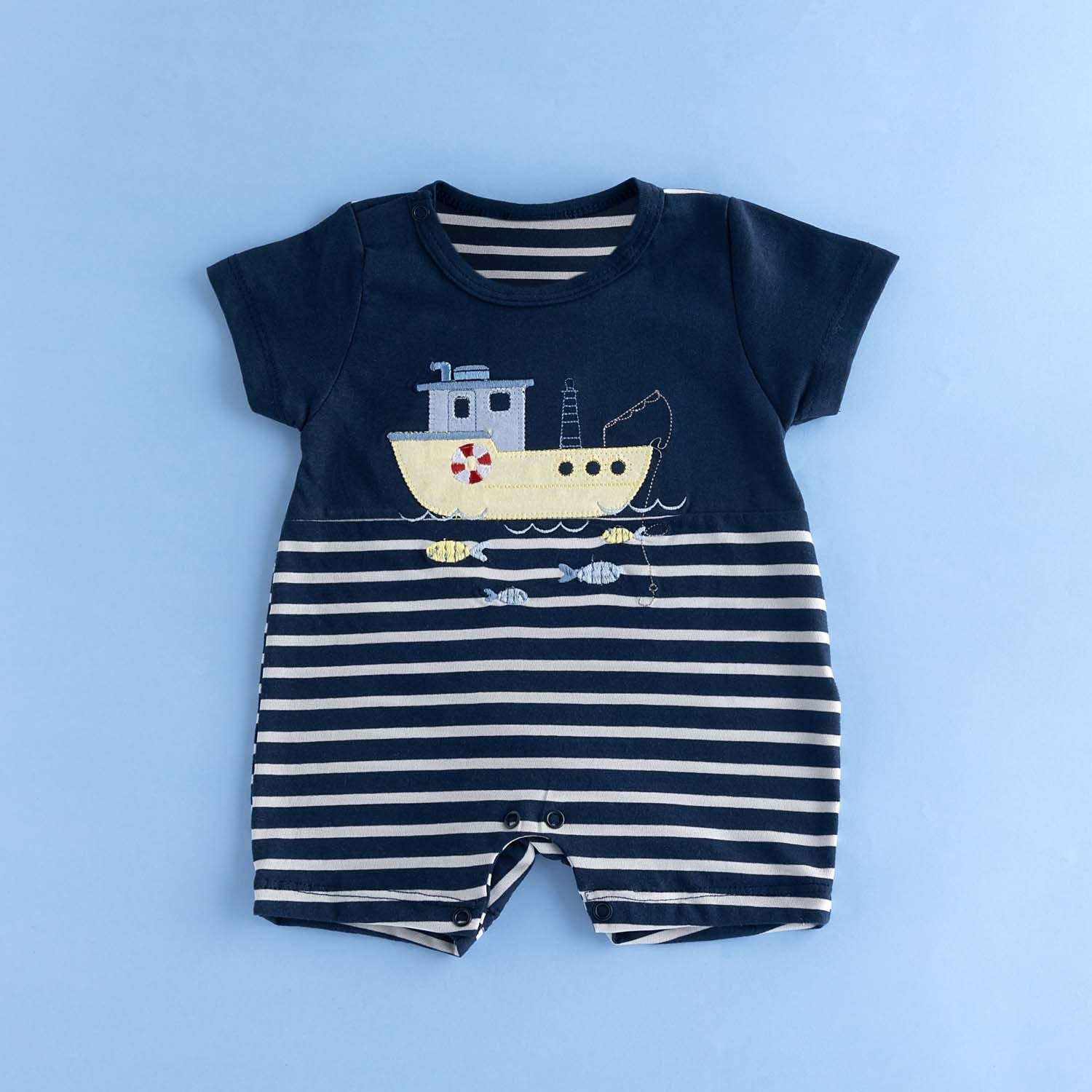 Macacão Curto Listrado Alto Mar