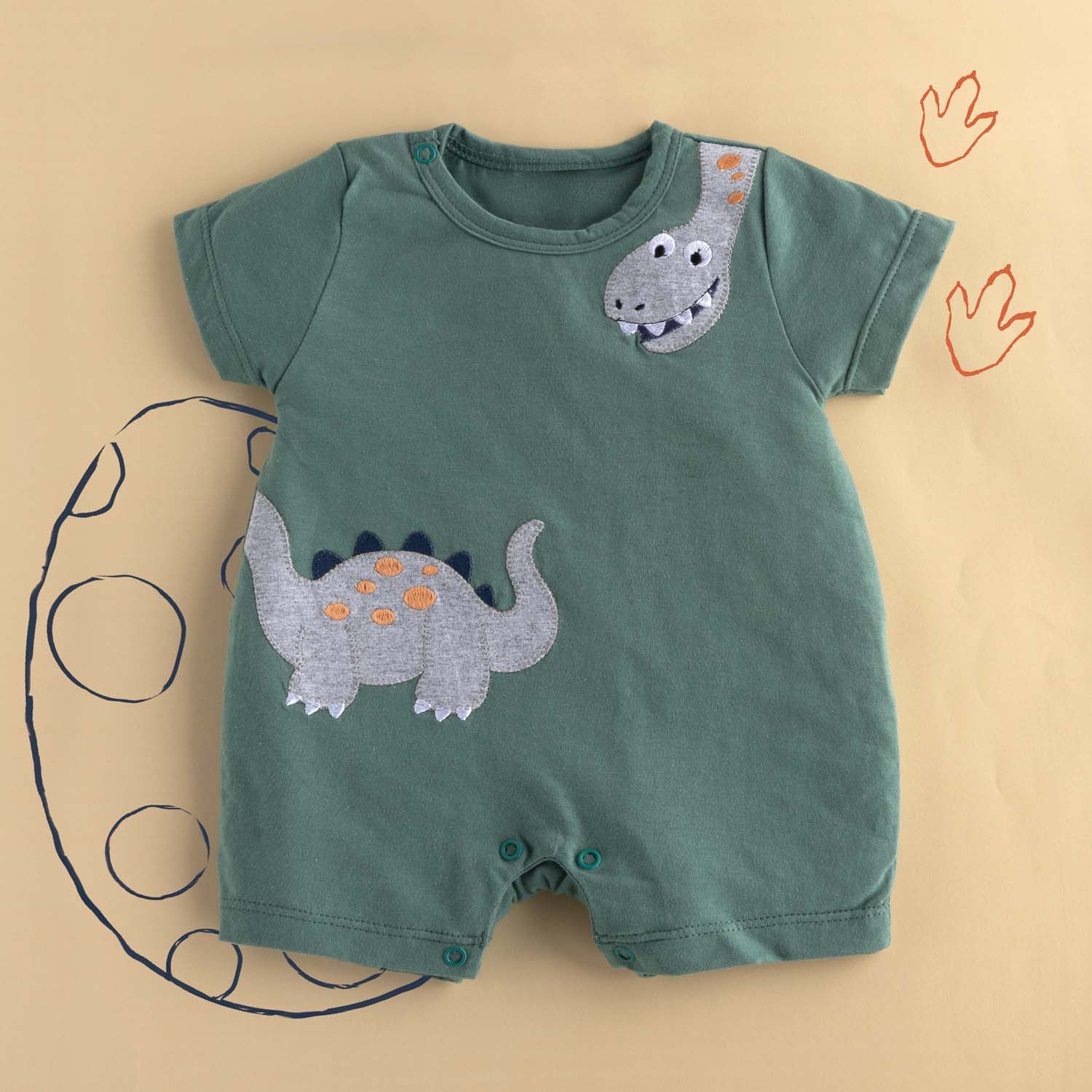 Macacão Curto Dino Verde