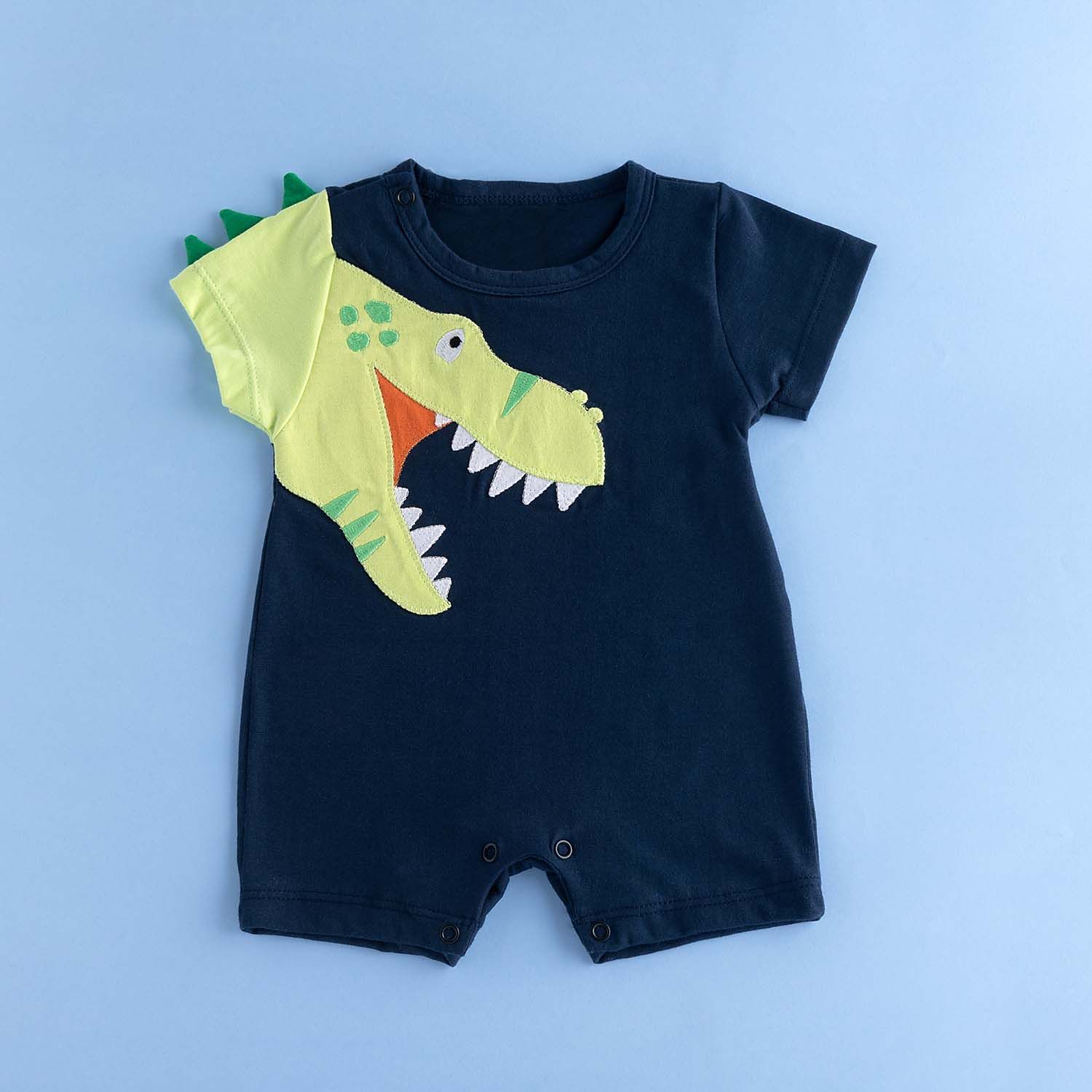 Macacão Curto Dino Azul Marinho