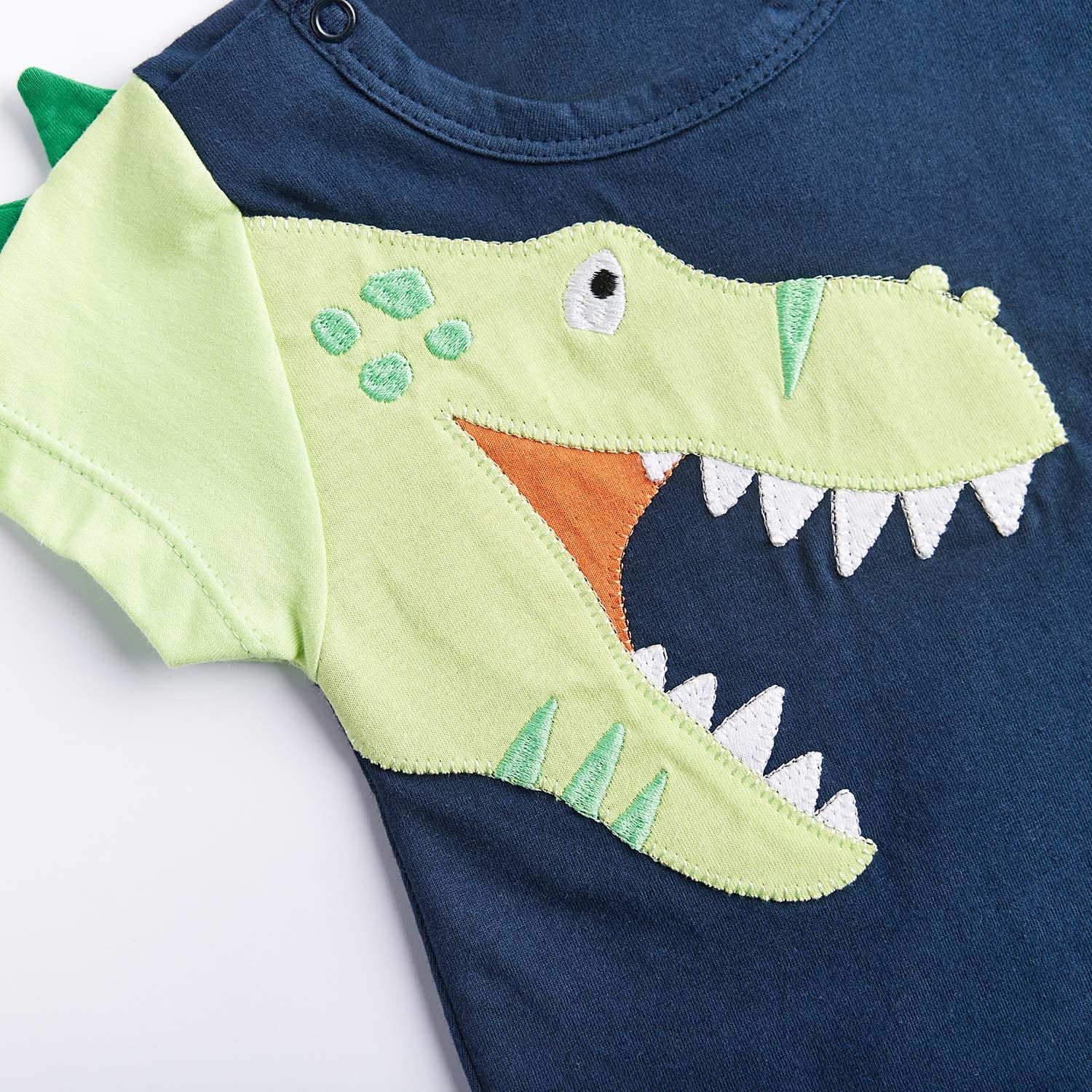 Macacão Curto Dino Azul Marinho