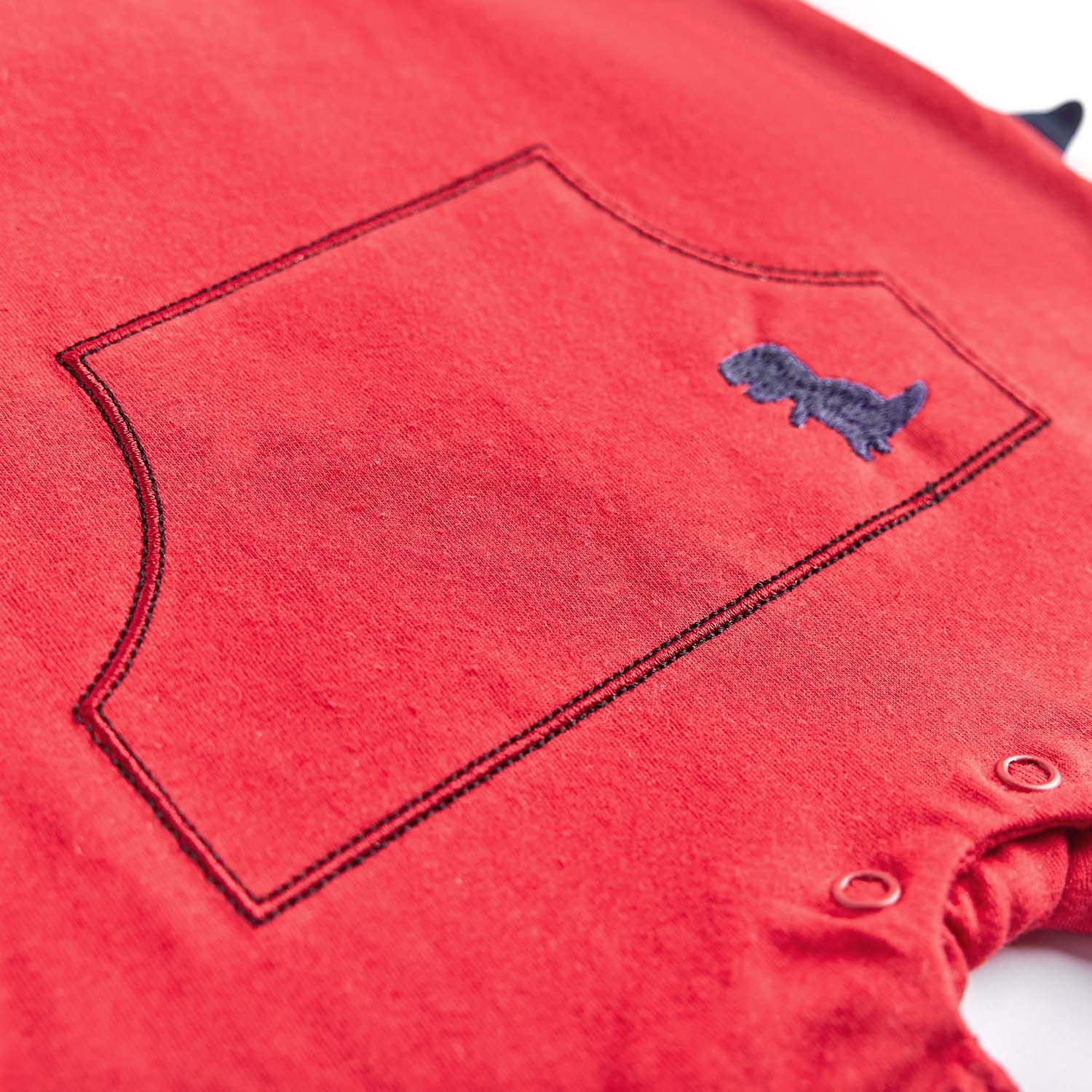 Macacão Curto Mini Dinossauro Azul Marinho