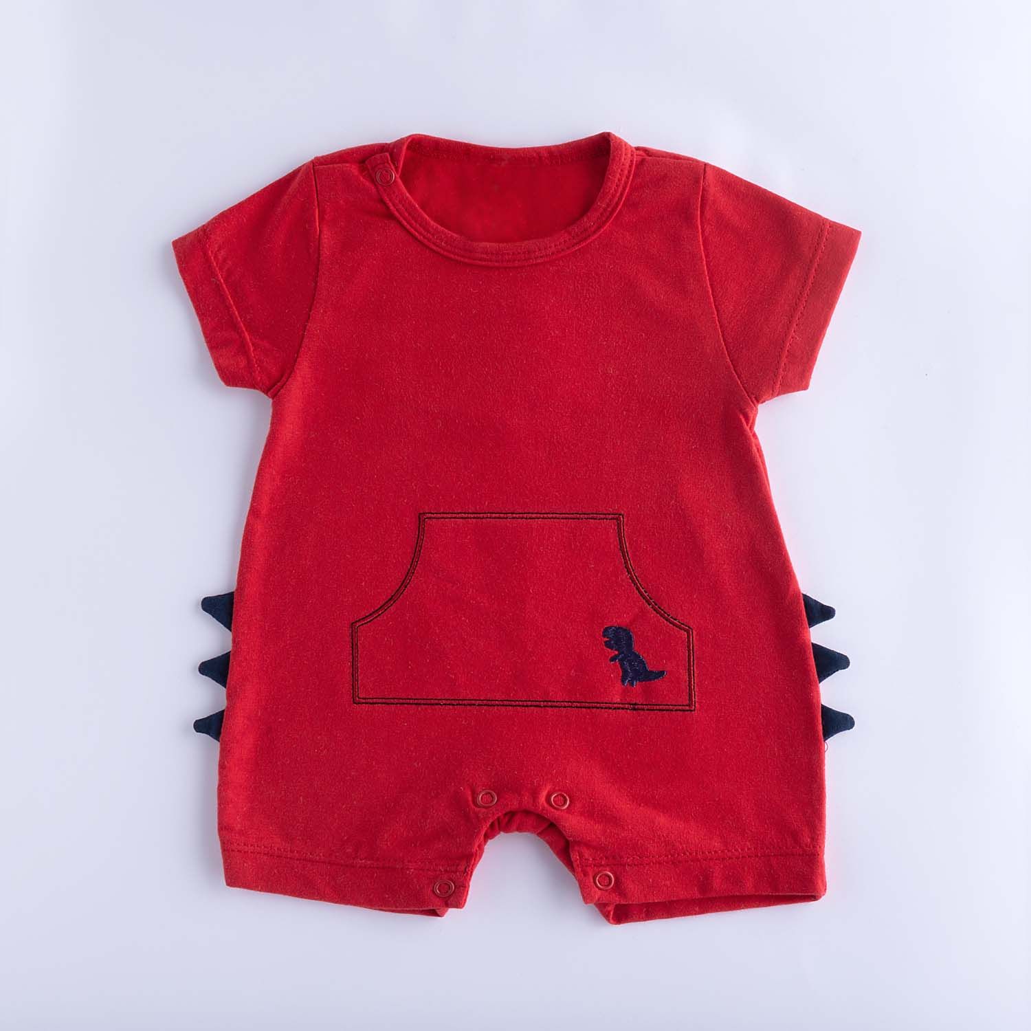 Macacão Curto Mini Dinossauro Azul Marinho