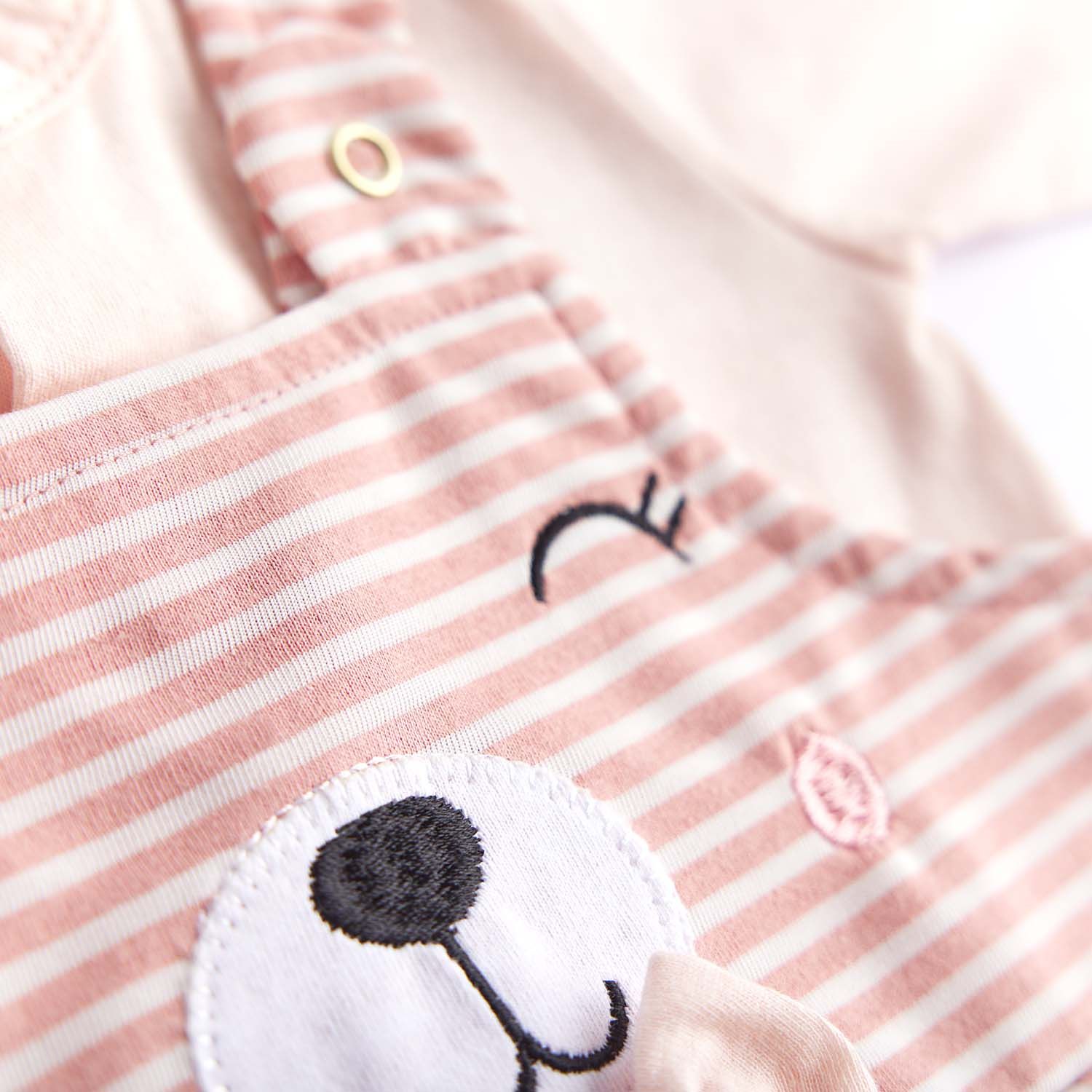 Macacão Jardineira Longo Ursinha Rosa