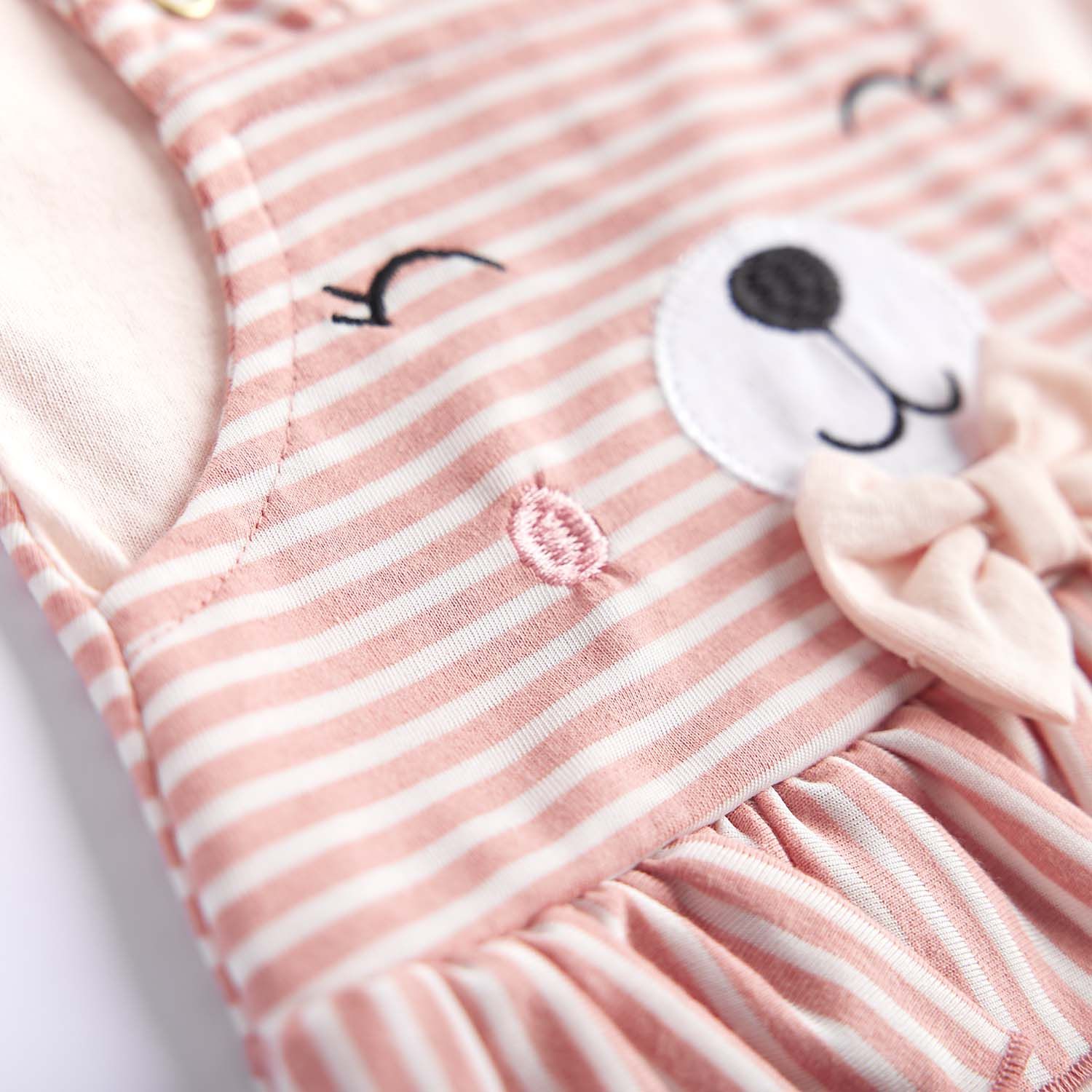 Macacão Jardineira Longo Ursinha Rosa